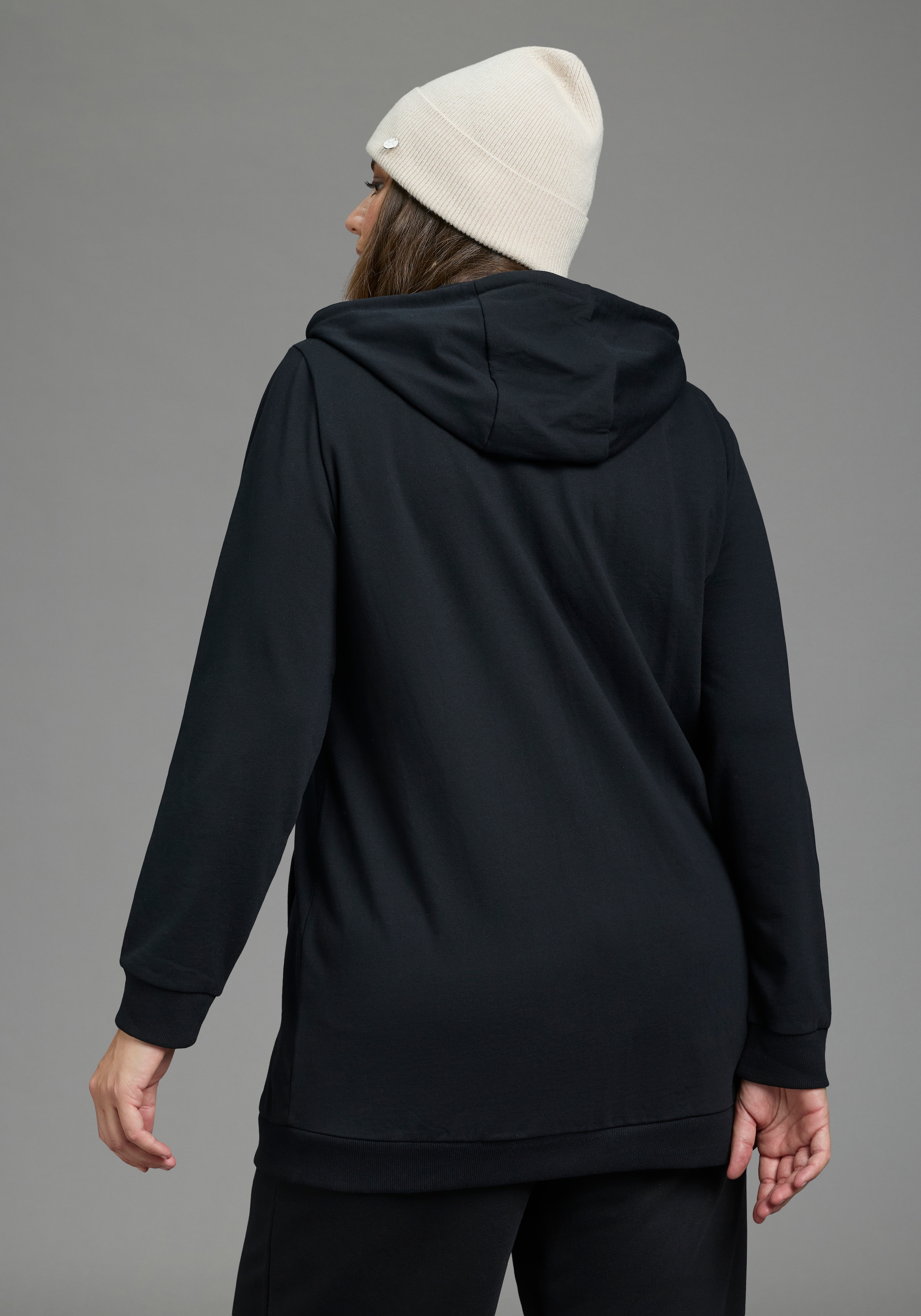 Laura Scott CURVE Kapuzensweatjacke »Grosse Grössen« im Oversized Look aus weicher Baumwolle