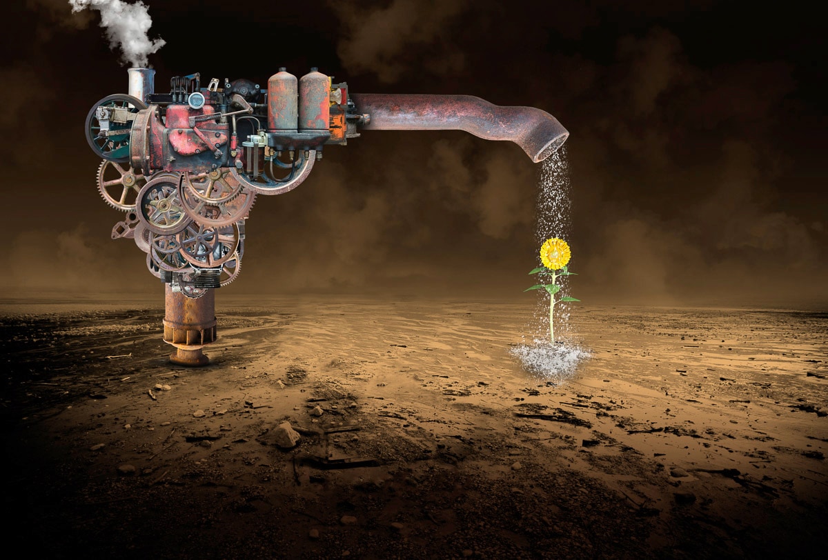 Papermoon Fototapete »Surreale Regenmaschine«