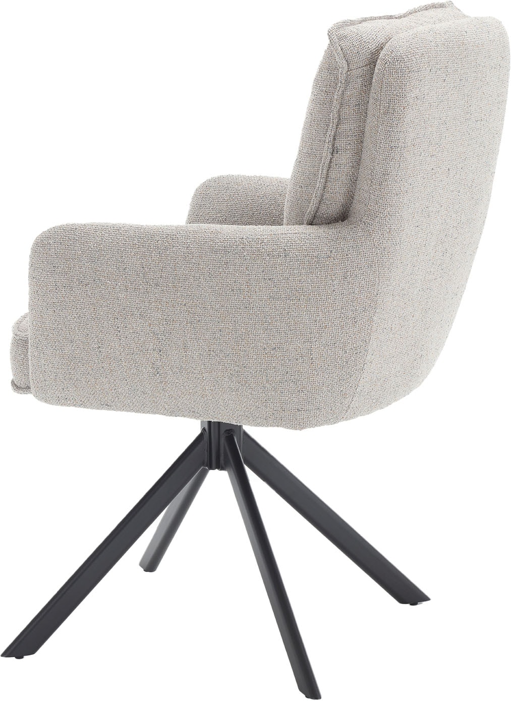 SalesFever Esszimmerstuhl »Austin - Armlehnstuhl mit hochwertiger Taschenfederkern-Polsterung« () 1 Stk.Esszimmersessel: 360° Drehfunktion mit stilvollem Metallfuss