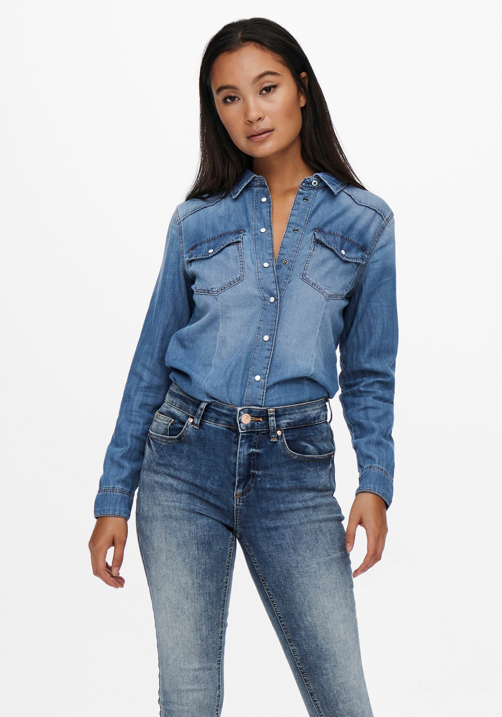 Image of Only Jeansbluse »ONLROCK IT LIFE DNM LS SHIRT« bei Ackermann Versand Schweiz