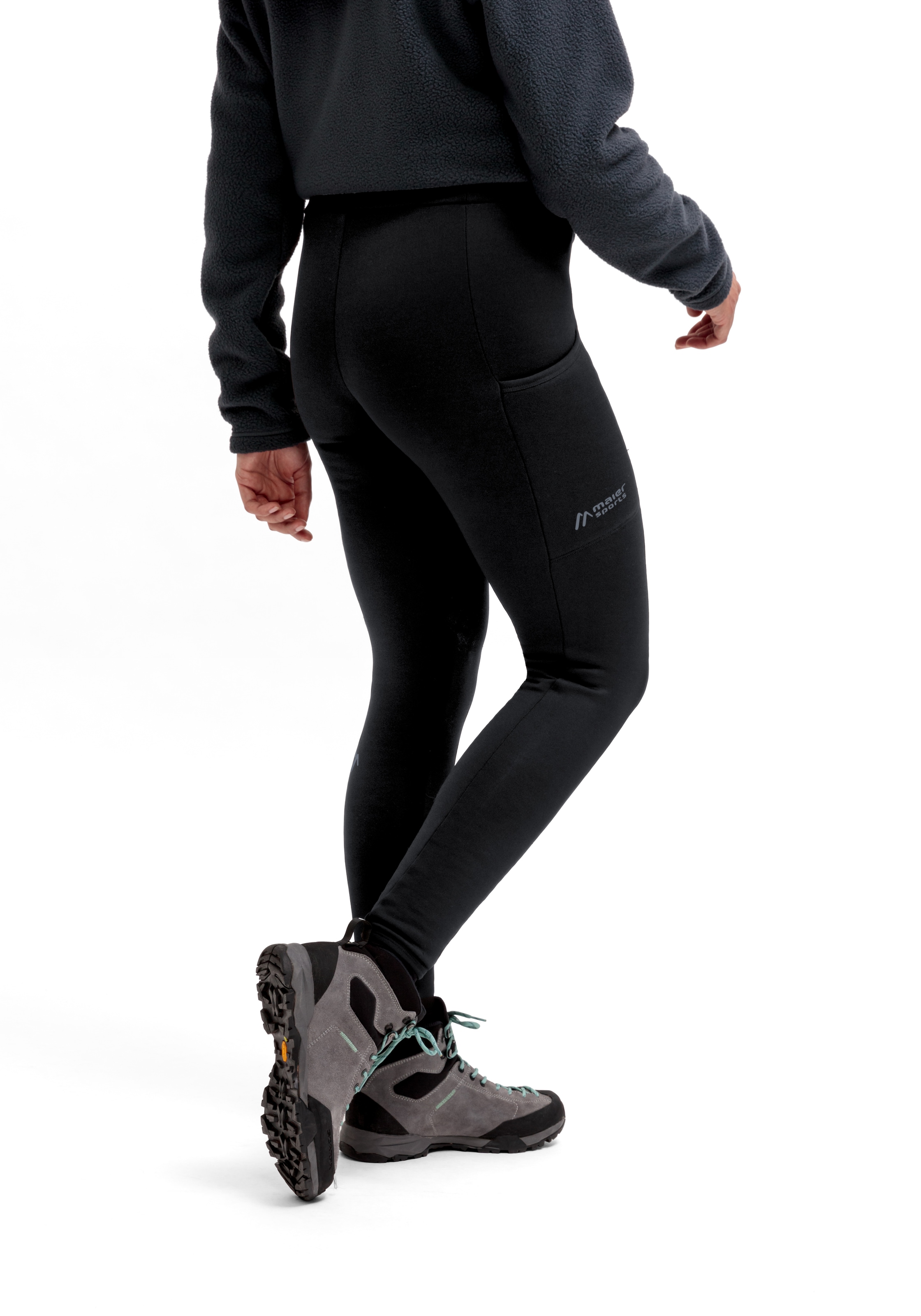 Maier Sports Funktionsleggings »DA-TIGHT EL. WINTER WRAP W«  mit seitlicher Handytasche, schnelltrocknend, atmungsaktiv