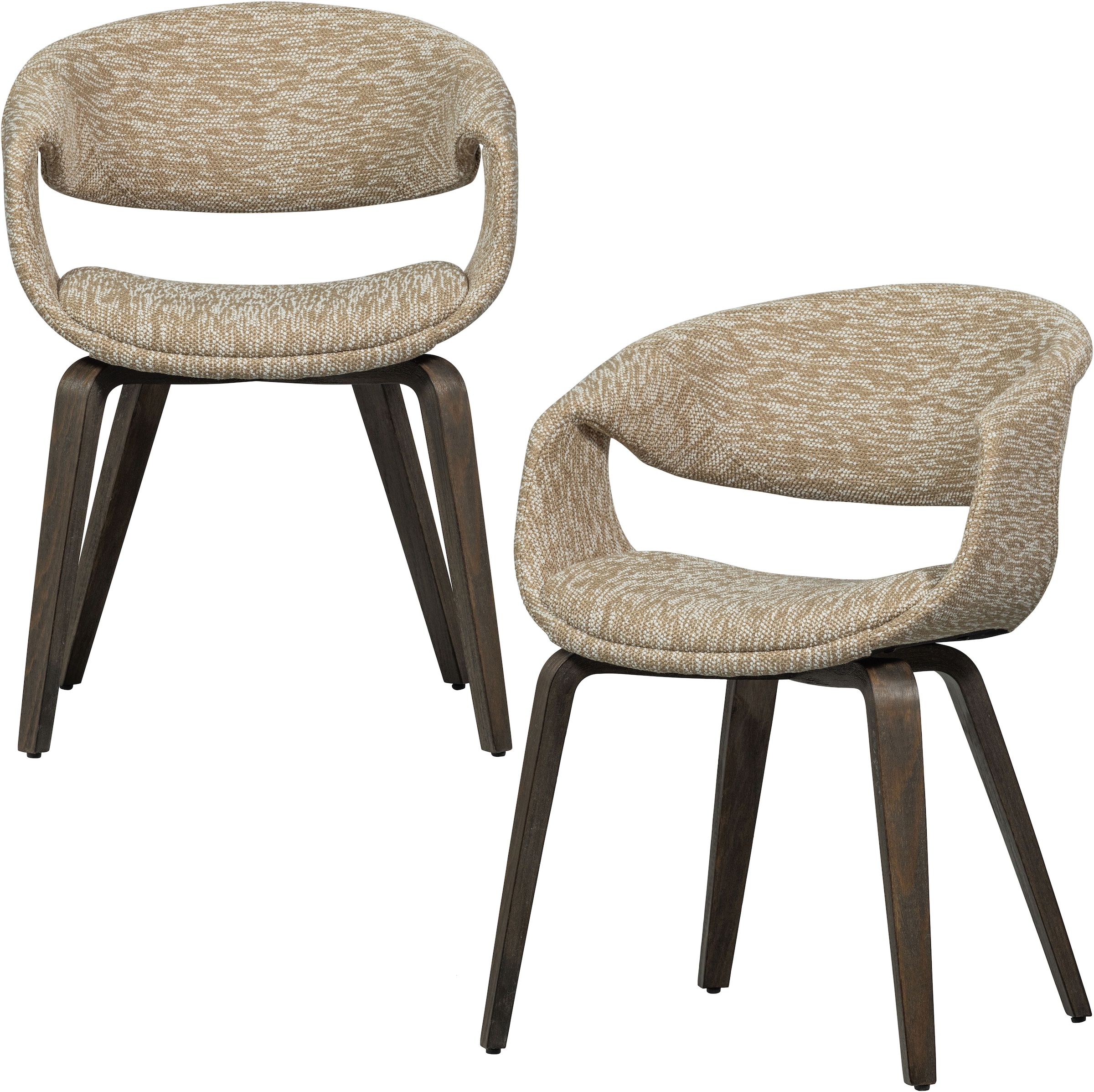 Image of WOOOD Esszimmerstuhl "Yossi mit Gewebtem Bezug und Holzgestell B57 x T57 x H78 cm (2er-Set)" (Set) 2 Stk.Tragkraft 136 kg, maximale Verschleissfestigkeit, Pfleiglicht