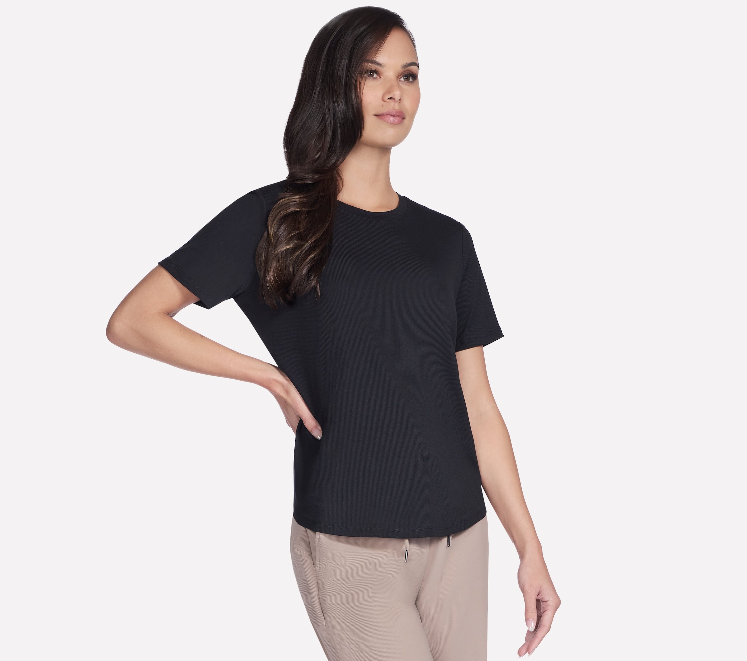 Skechers T-shirt fonctionnel »GOWALK LUXE RIB TEE« t-shirt à manches courtes texturé, avec col rond