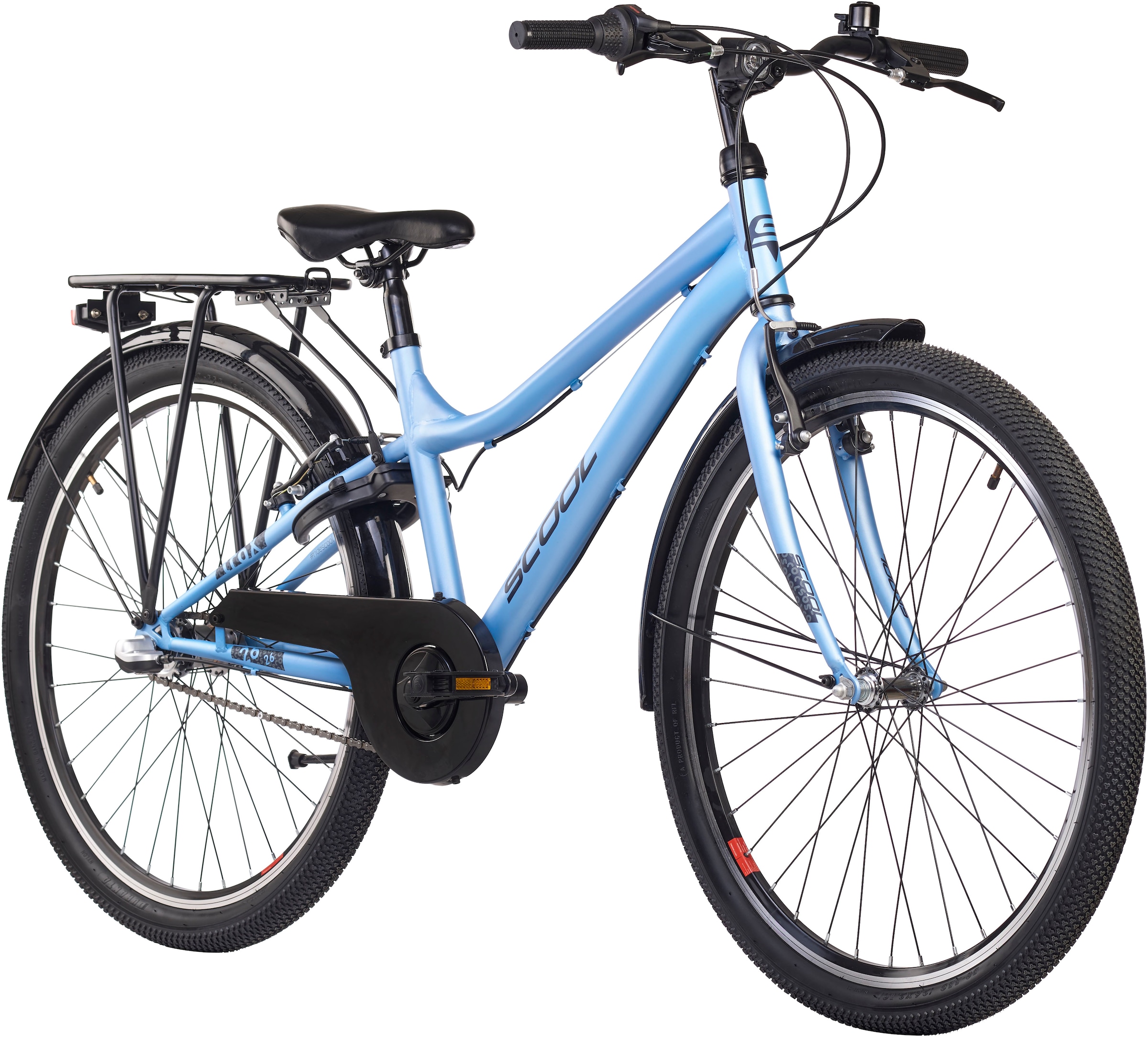 S’COOL Jugendfahrrad »S'COOL troX« 3 Gang Shimano Nabenschaltung 26 Zoll, Jugendliche, mit Gepäckträger und Schutzblech