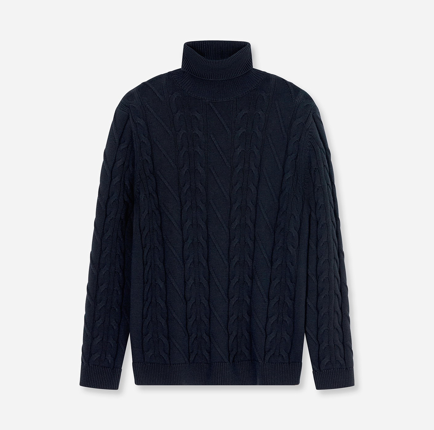 OLYMP Pull à col roulé »Casual« regular fit, mit Wollanteil, Zopfmuster