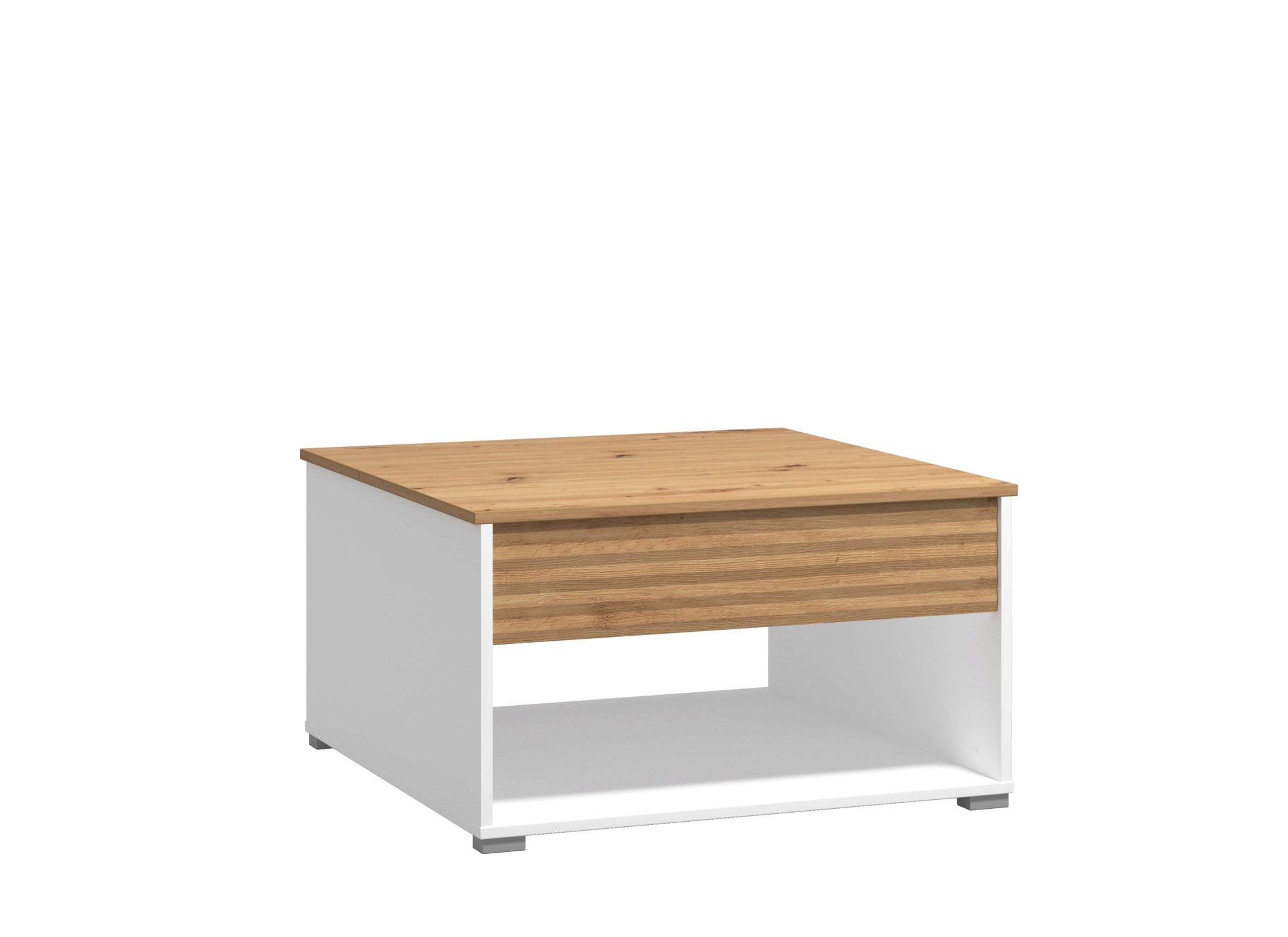 Home affaire Couchtisch »Taranto Kaffeetisch, 80 cm, quadratische Form, modern design«, höhenverstellbar Tischplatte, geschlossenes Fach, schwarz oder weiss