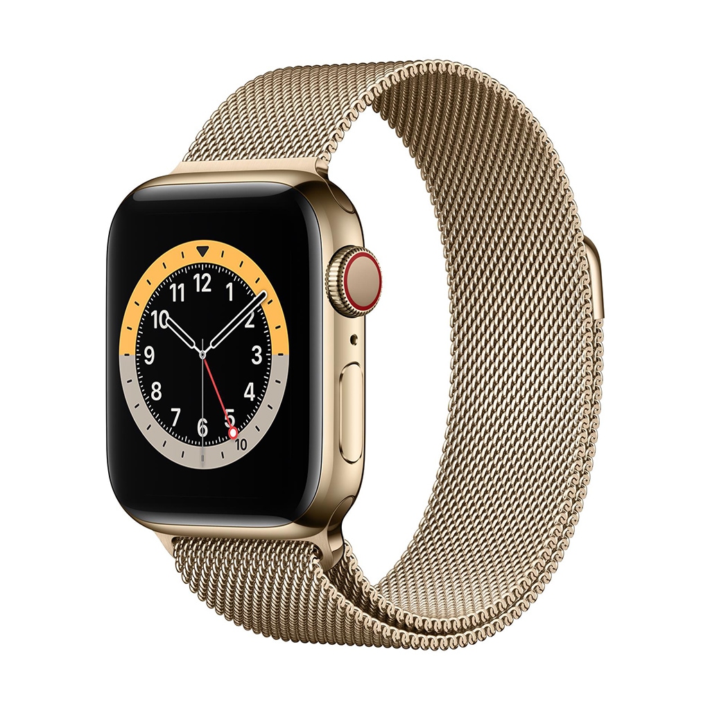 Image of Apple Smartwatch »Serie 6, GPS Cellular, 40 mm Edelstahl-Gehäuse mit Milanaise-Armband«, (Watch OS M06W3FD/A) bei Ackermann Versand Schweiz