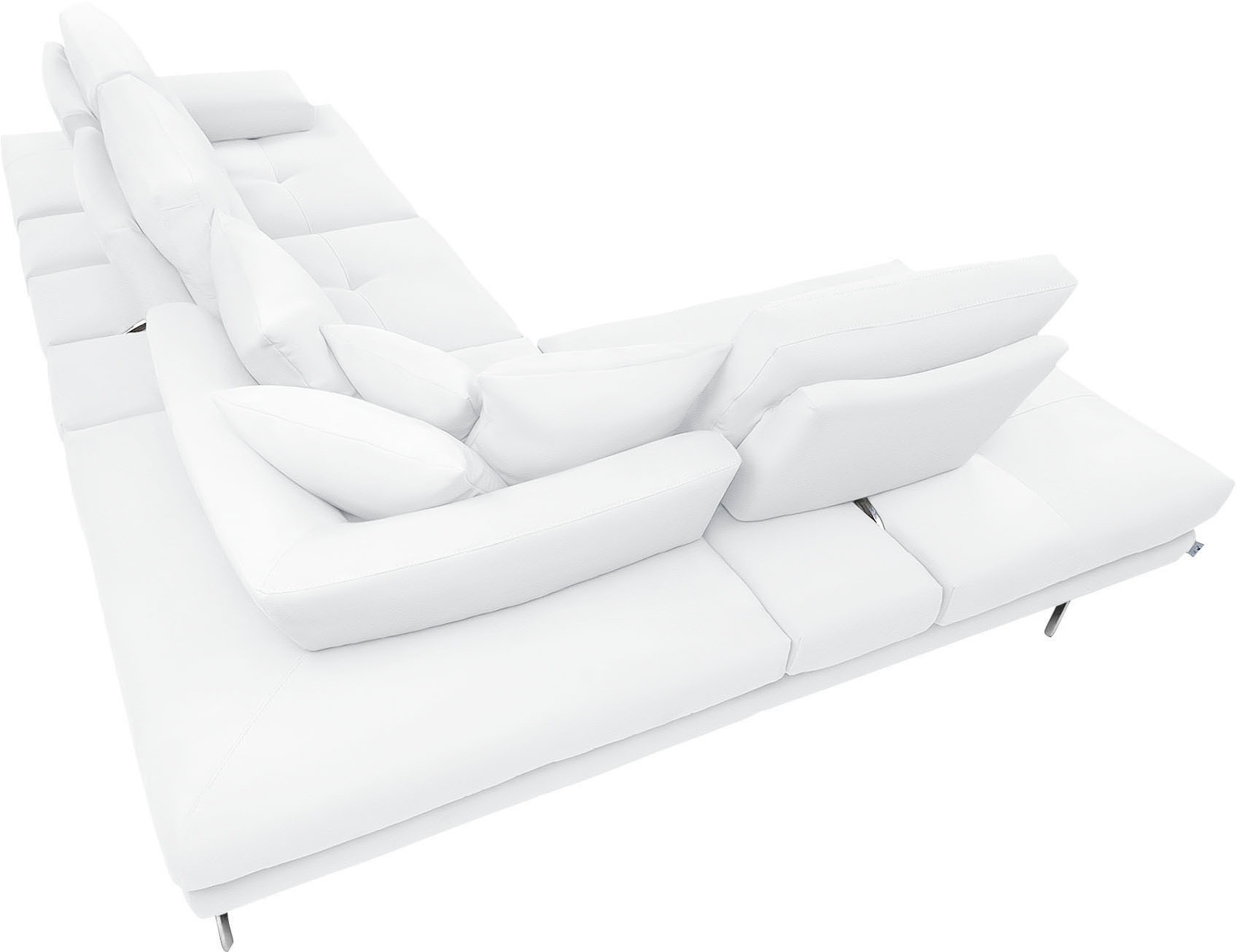 CALIA ITALIA Ecksofa »Toby Wing, L-Form, Designsofa mit sensationellem Sitzkomfort«, Sitztiefenverstell.,wahlw. mit Kissen-Set, Füsse chrom glänzend