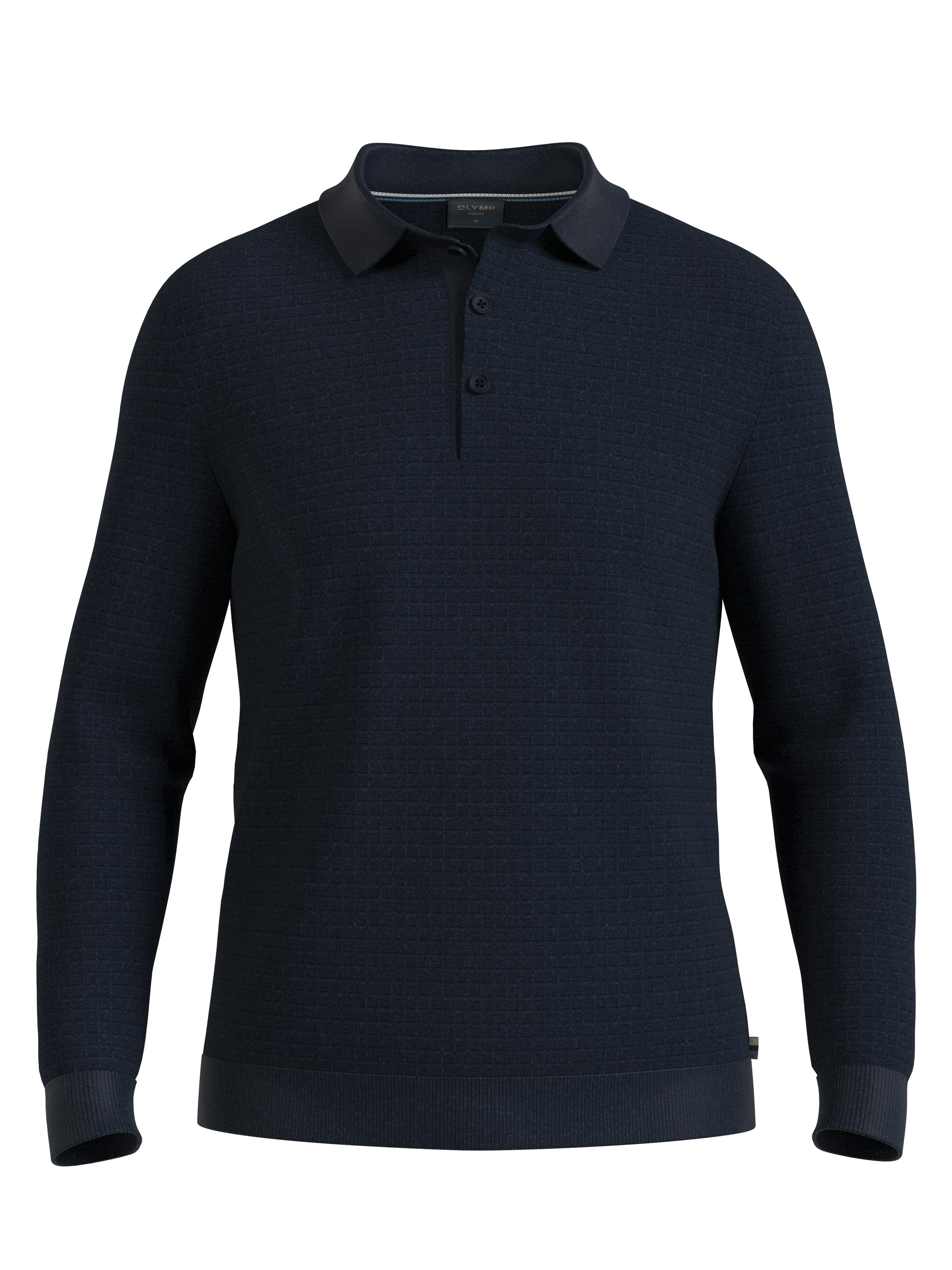 OLYMP Pull à col polo strukturiert, normale Passform