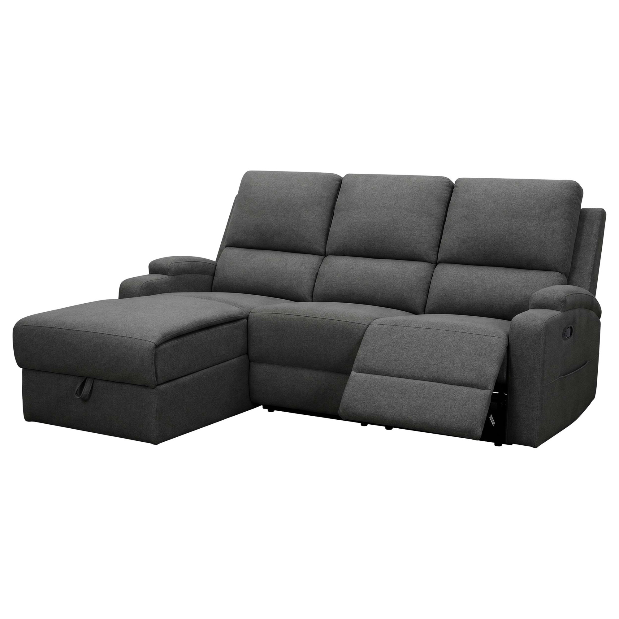 GOODproduct »NAPORI Struktur-Bezug, L-Form, 210cm, man./elektr. Relaxfunktion« USB-A bei elektr. Variante, Staukasten, Seitentasche u. Federkern