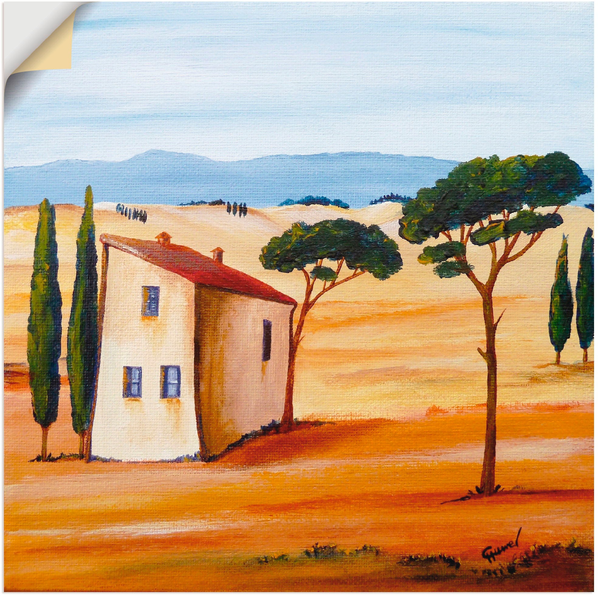 Image of Artland Wandbild »Toskana modern 2«, Europa, (1 St.), in vielen Grössen & Produktarten -Leinwandbild, Poster, Wandaufkleber / Wandtattoo auch für Badezimmer geeignet bei Ackermann Versand Schweiz