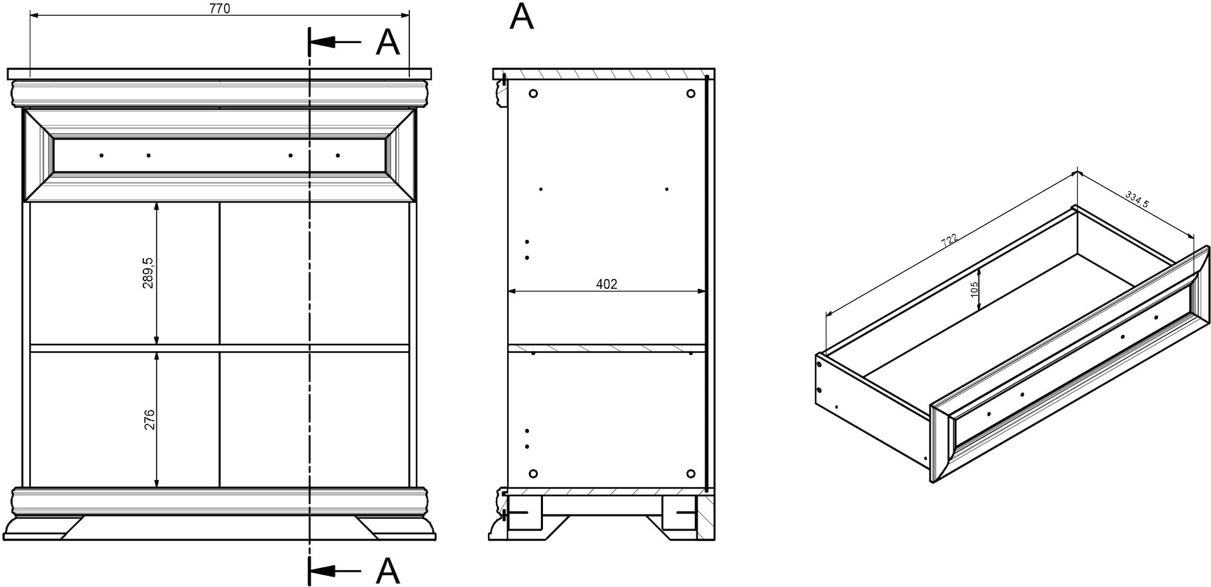 GOODproduct Commode »Royal« Breite ca. 88 cm