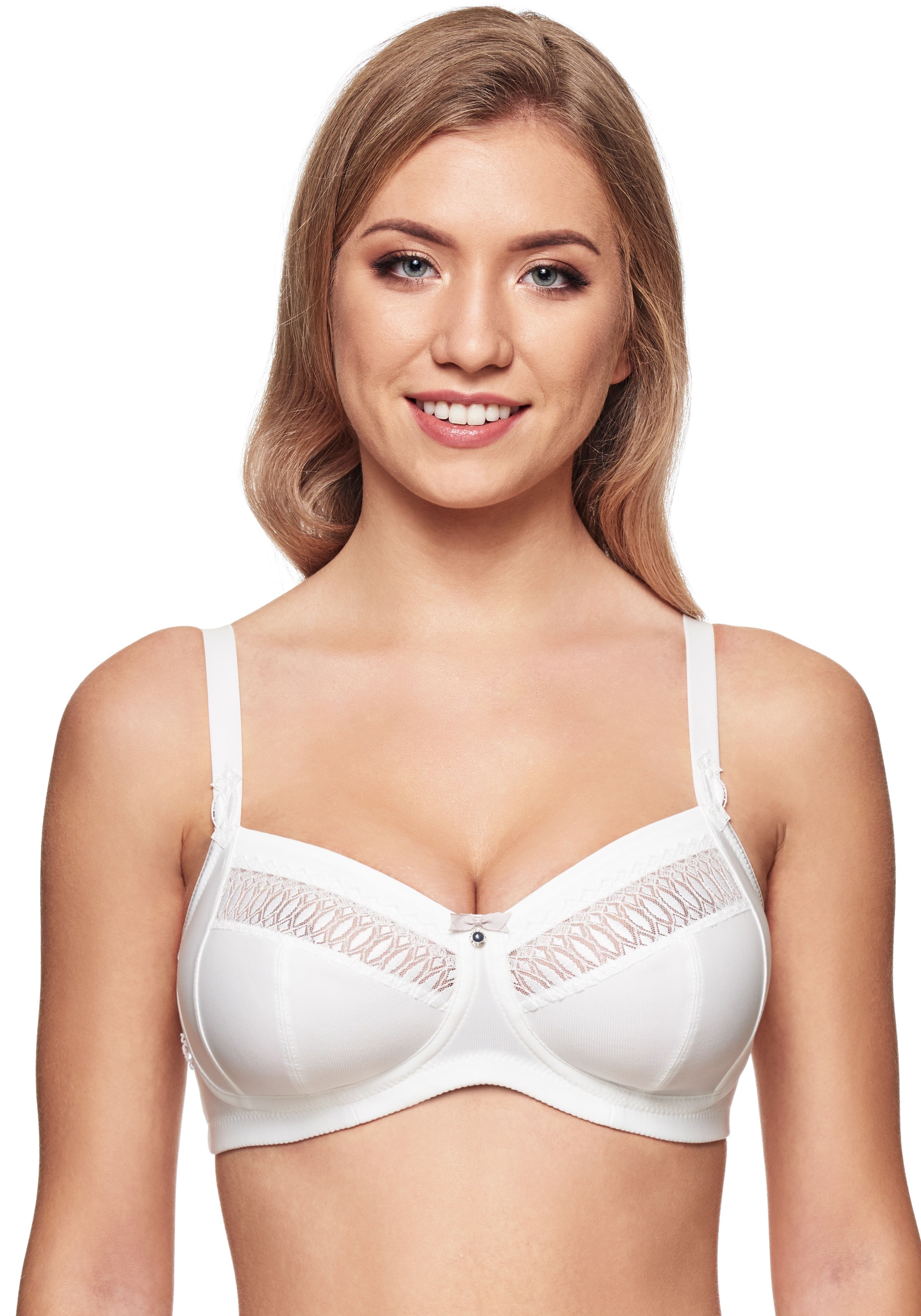 Susa Bügelloser BH »Santorin« Schweizer Tüllstickerei, Schmuckstein, genähte Cups, hohe Stegmitte