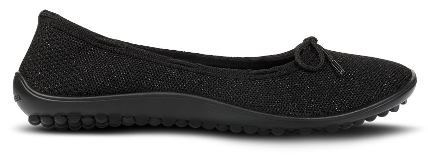 Leguano Barfussschuh »TANGO«, Ballerina, Slipper, Bequemschuh mit Zierschleife und Glitzer