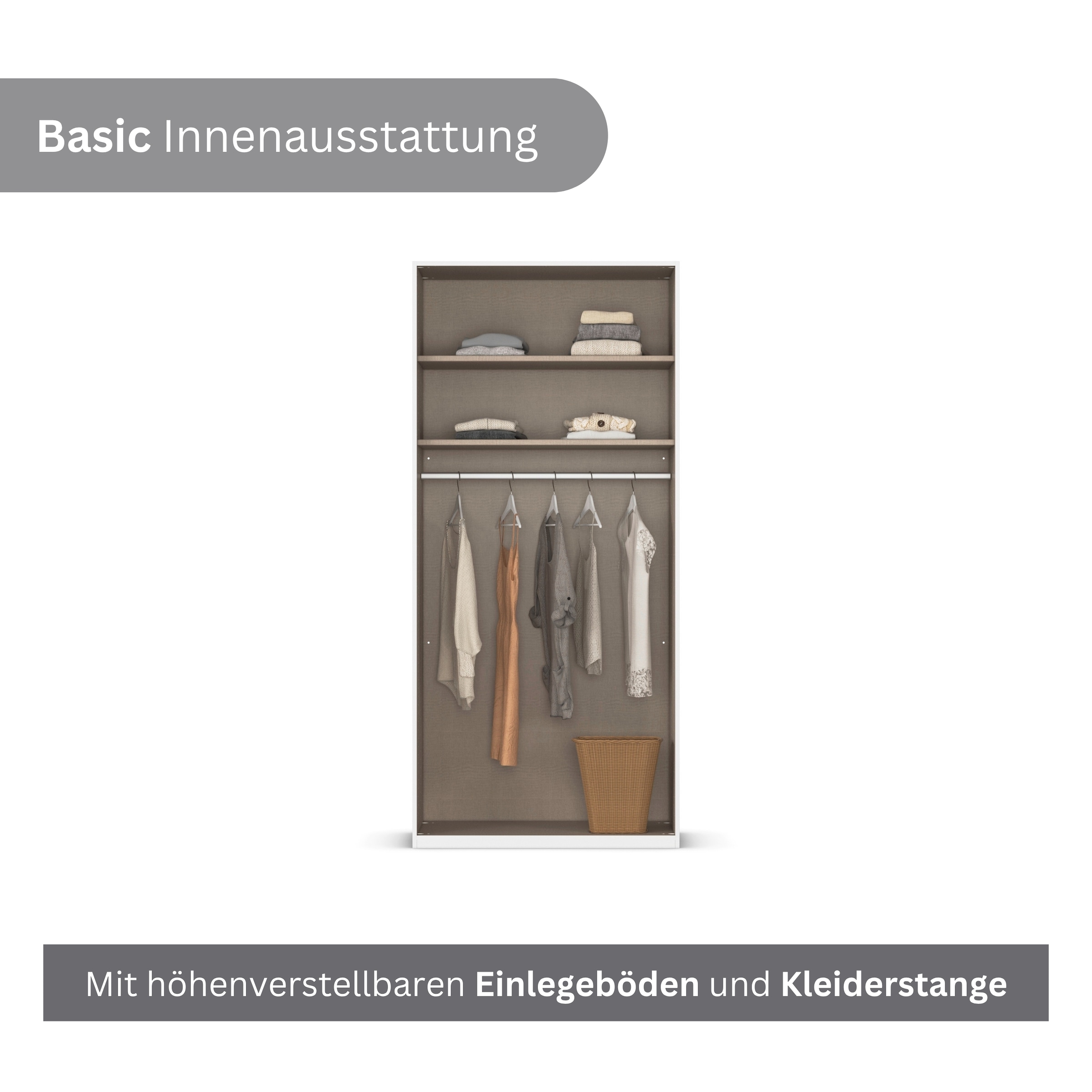 LeGer Home by Lena Gercke Kleiderschrank »Schrank Garderobe Ankleide Schlafzimmer Flur SERINA Eyecatcher« in 6 Breiten, 3 Ausführungen und mit Front Glas oder Dekor MADE IN GERMANY