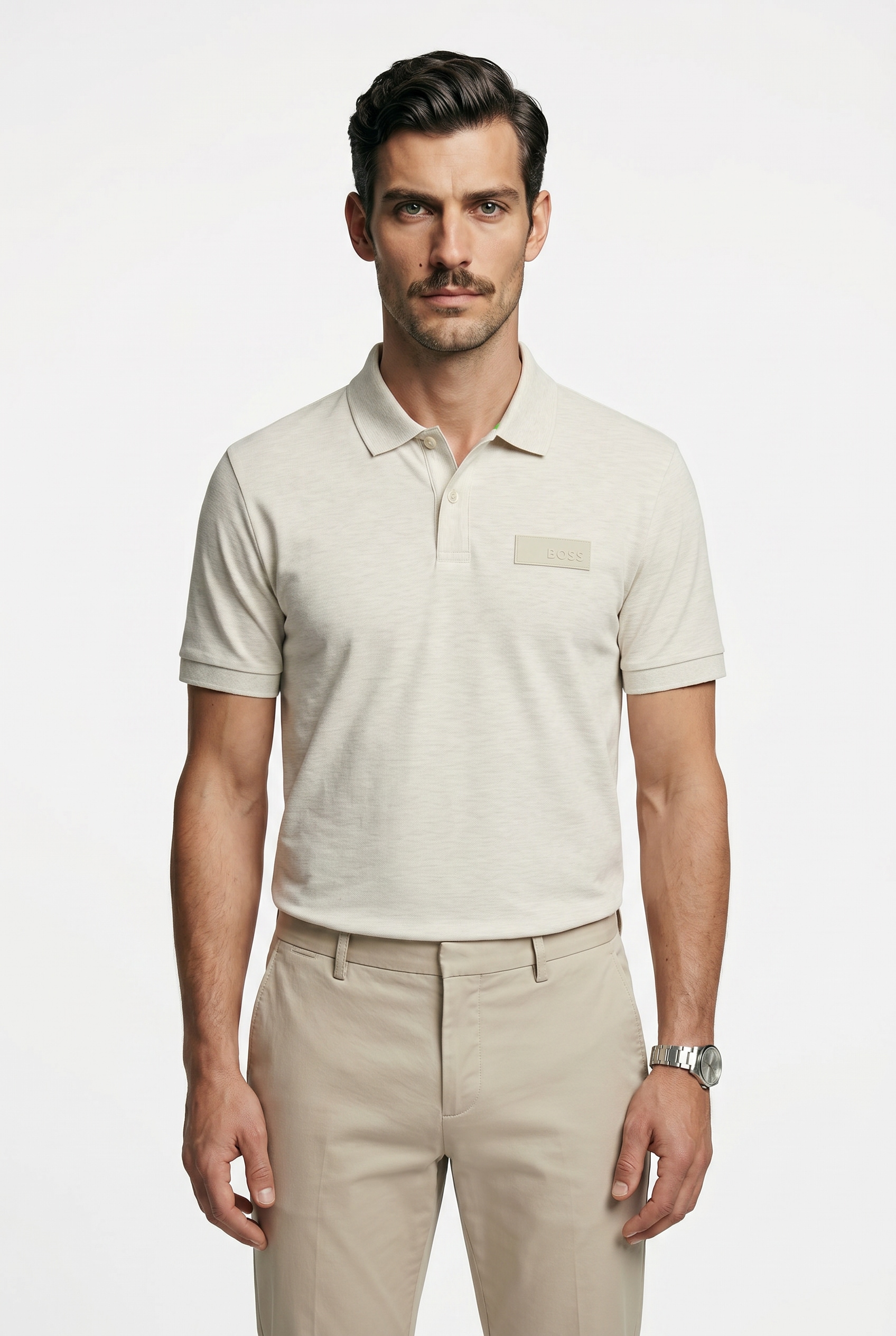 BOSS GREEN Polo »Paddy Structure« Regular Fit, Reine Baumwolle, Logo-Patch