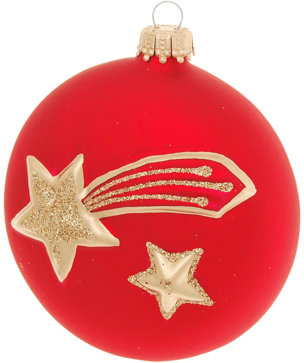 Krebs Glas Lauscha Weihnachtsbaumkugel »Bethlehem Xmas Night, 8 Kugeln, 1 Taler mit Komet & Stern, 8 cm« Weihnachtsdeko, Christbaumschmuck, Christbaumkugeln aus Glas