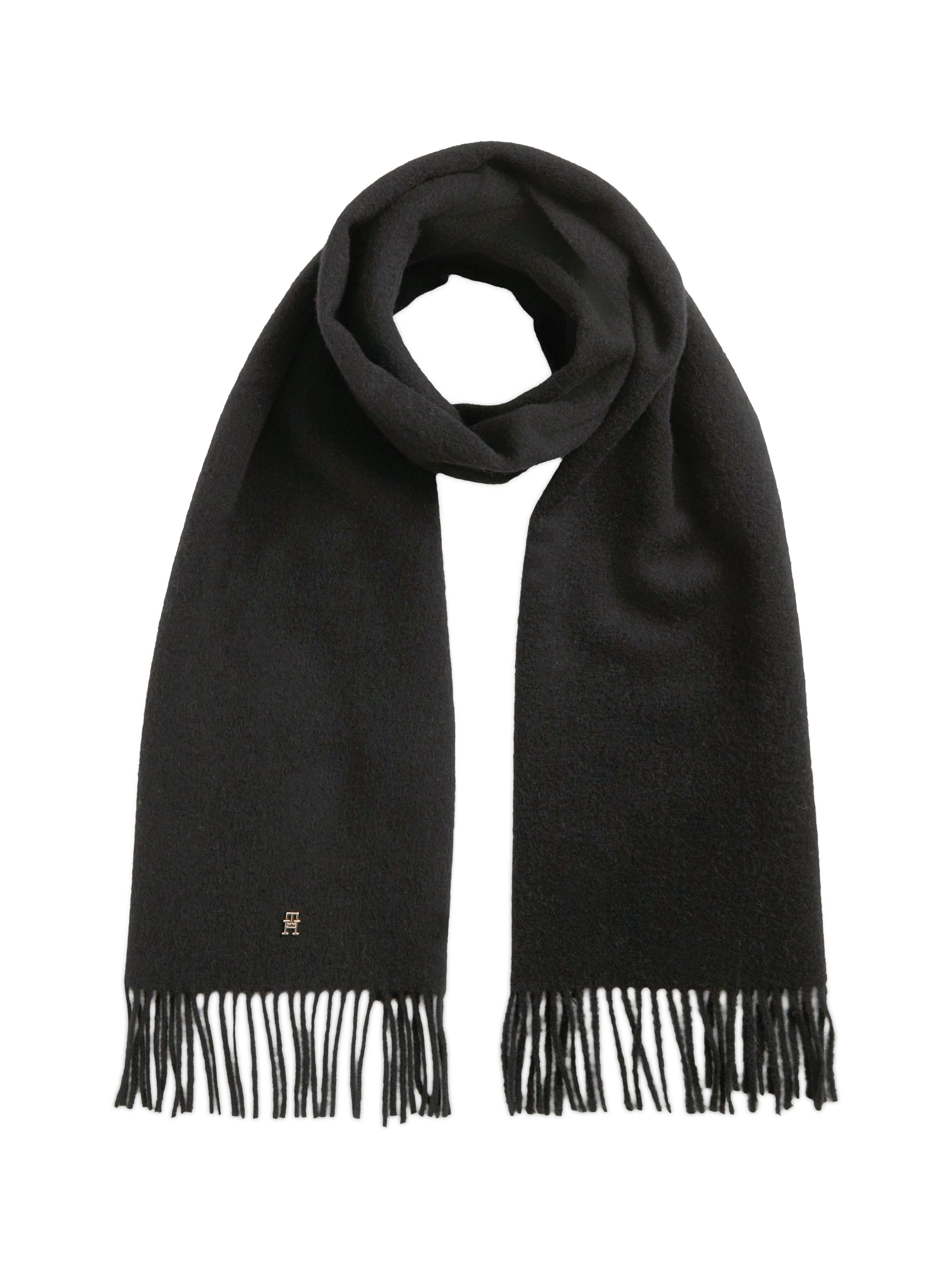 Tommy Hilfiger Schal "TH ELEVATED CHIC WOVEN" aus reiner Wolle, mit Fransen