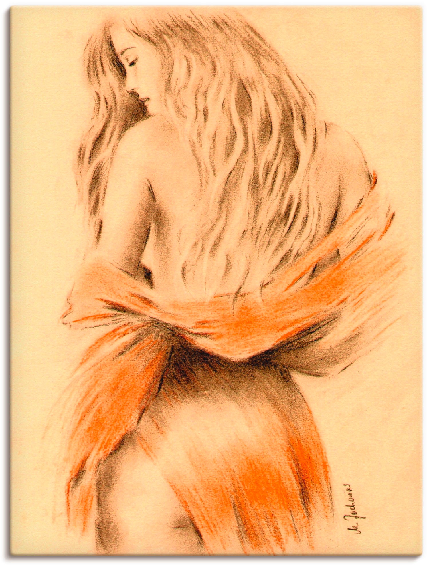 Image of Artland Leinwandbild "Traumgirl" Frau 1 Stk. tlg. auf Holzrahmen gespannt