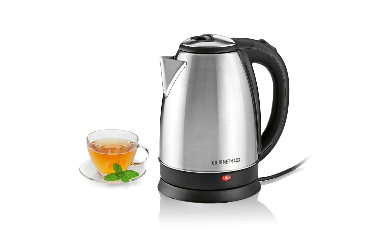 GOURMETmaxx Chauffe-eau »Wasserkocher 30388 1.8 l, Schwarz/Edelstahl«