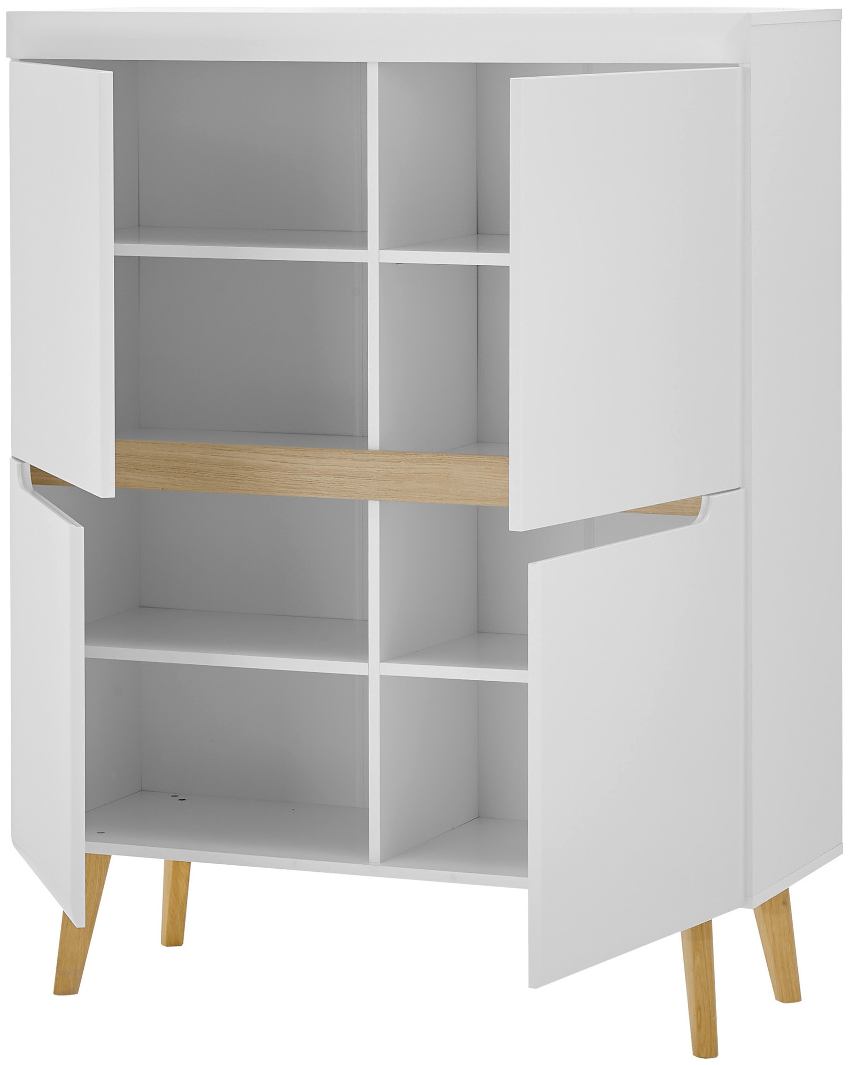 INOSIGN Wohnwand »Torge, Anbauwand, Schrankwand, Mediawand, Wohnzimmer-Set«, (Set, 4 St.), enthält 1 Vitrine, 1 Lowboard, 1 Highboard + 1 Wandboard, 360 cm breit