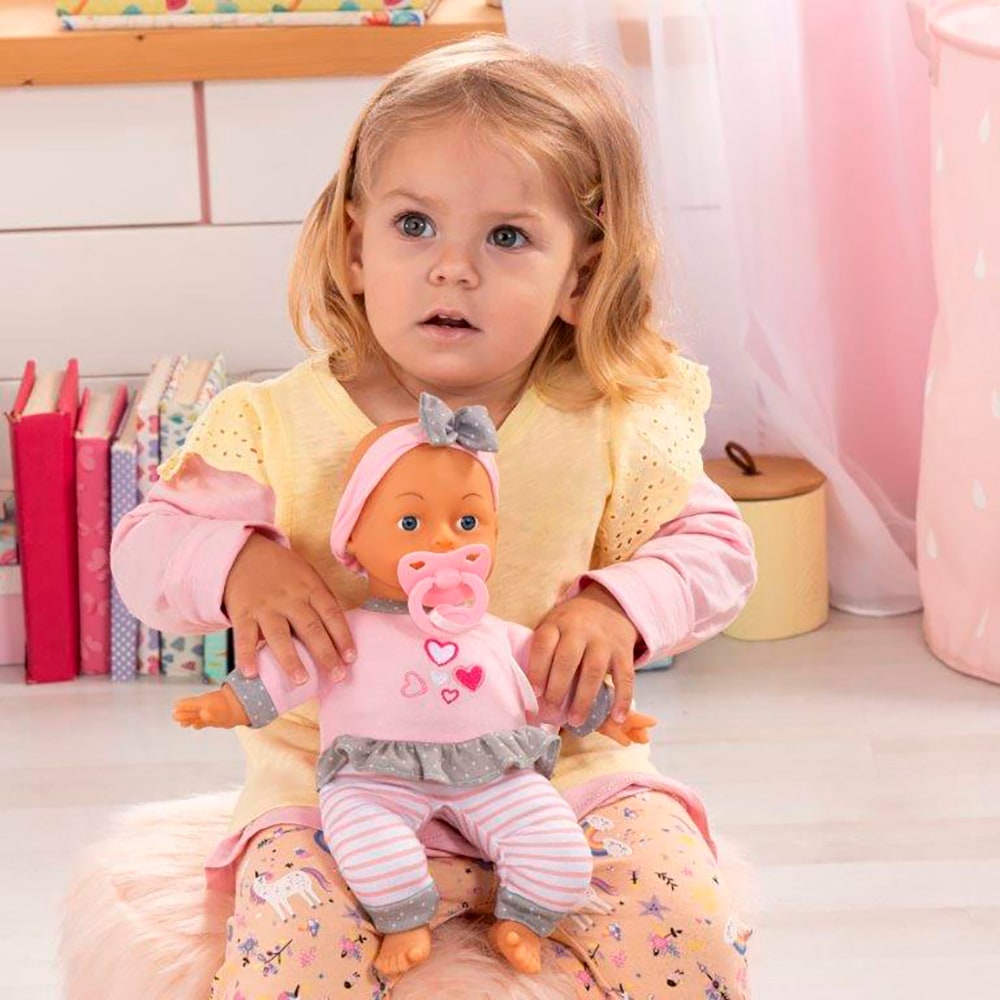 Bayer Poupée bébé »Puppe, 30 cm rosa/grau«