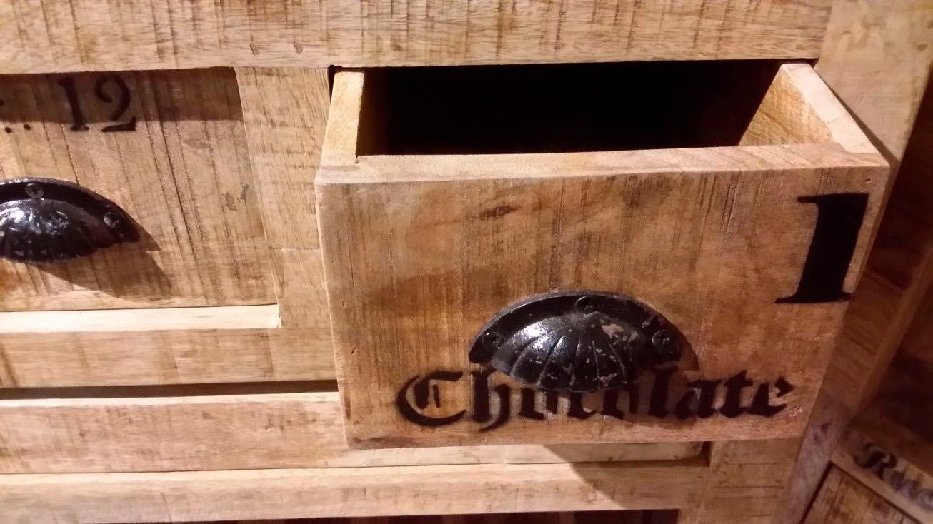 SIT Küchenwagen »RUSTIC Mangoholz mit Weinregal & 16 Flaschenfächern« Integriertes Flaschenregal für bis zu 16 Weinflaschen