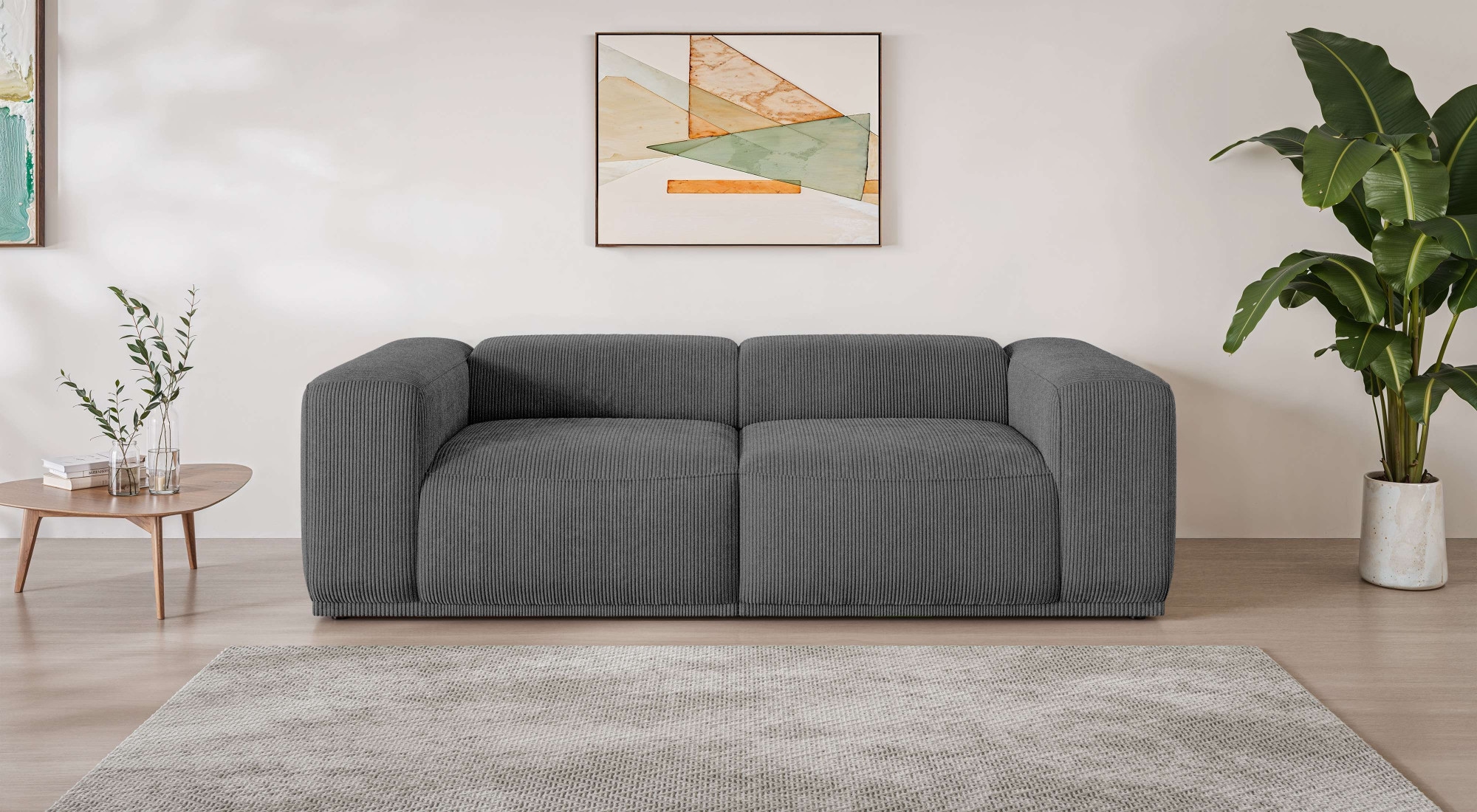 s.Oliver Big-Sofa »EMMERIK Designersofa, 3-Sitzer mit Wellenfederung, B/T/H: 242/98/73 cm« hoher Sitzkomfort, gemütlich und modern, auch in Cord