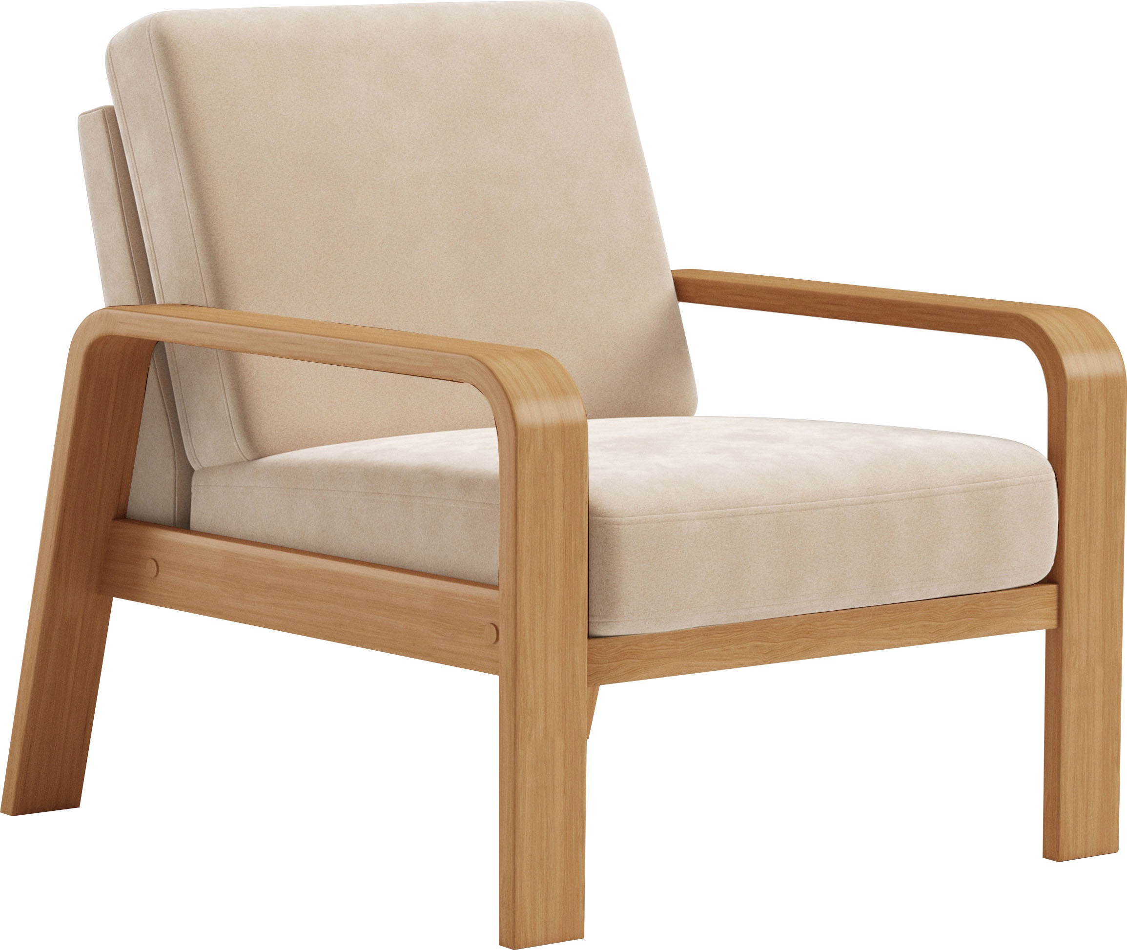 sit&more Sessel »Kolding«, Armlehnen aus eichefarbigem Buchenholz, verschiedene Bezüge und Farben