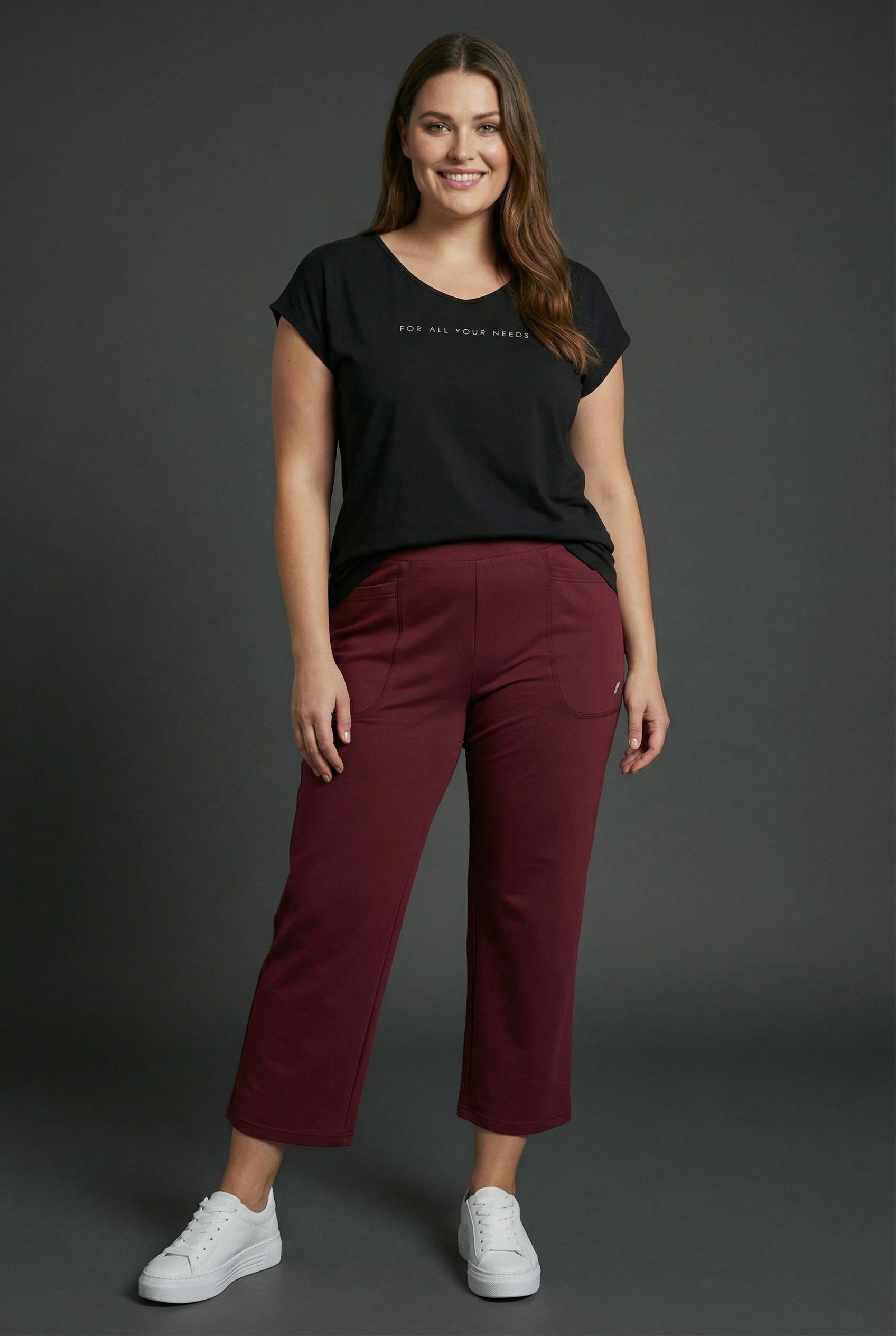 FAYN SPORTS Pantalon 3/4  avec ceinture élastique aussi en grandes tailles