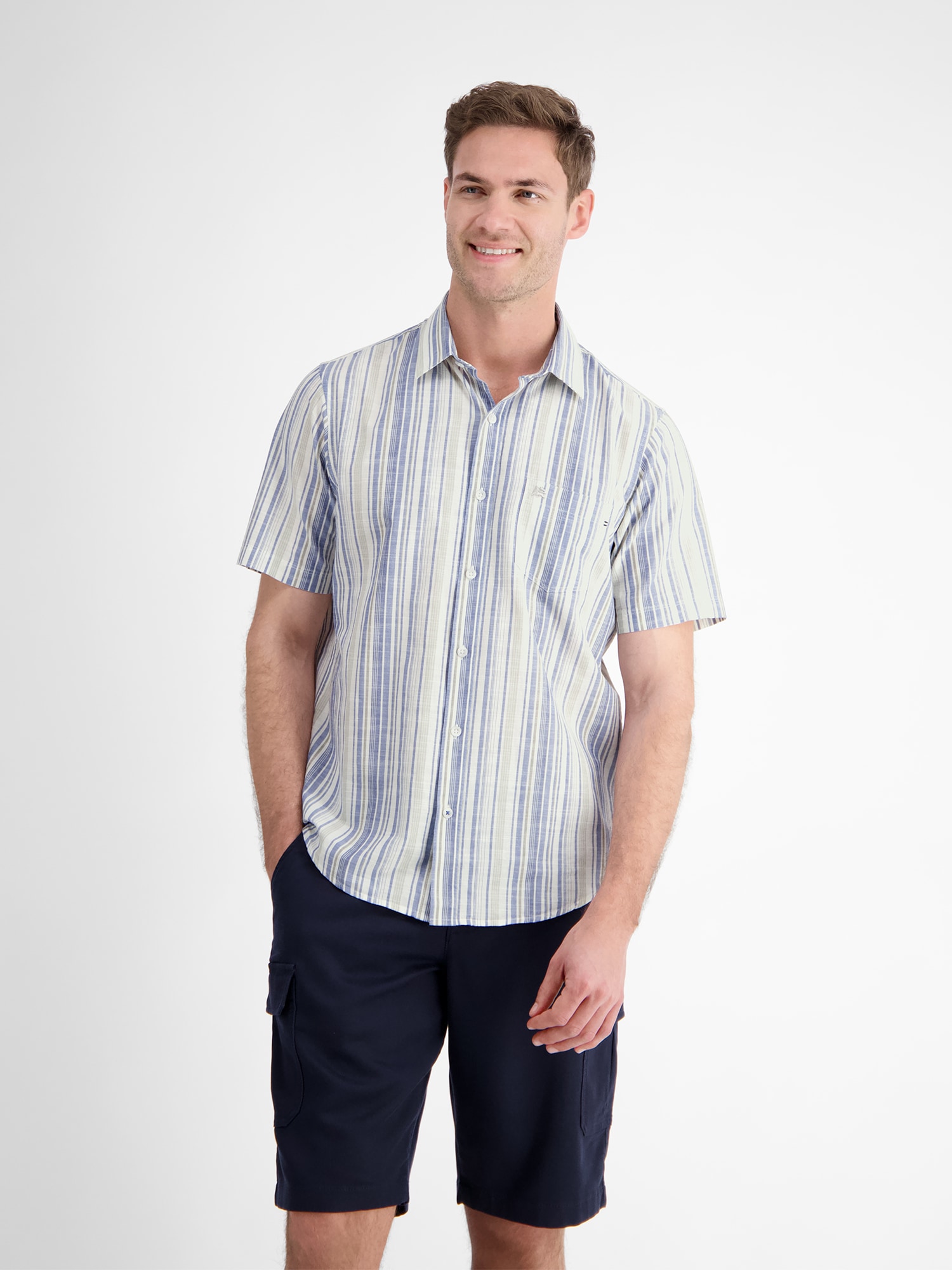 LERROS Chemise à manches courtes »Herren Halbarmhemd, gestreift«