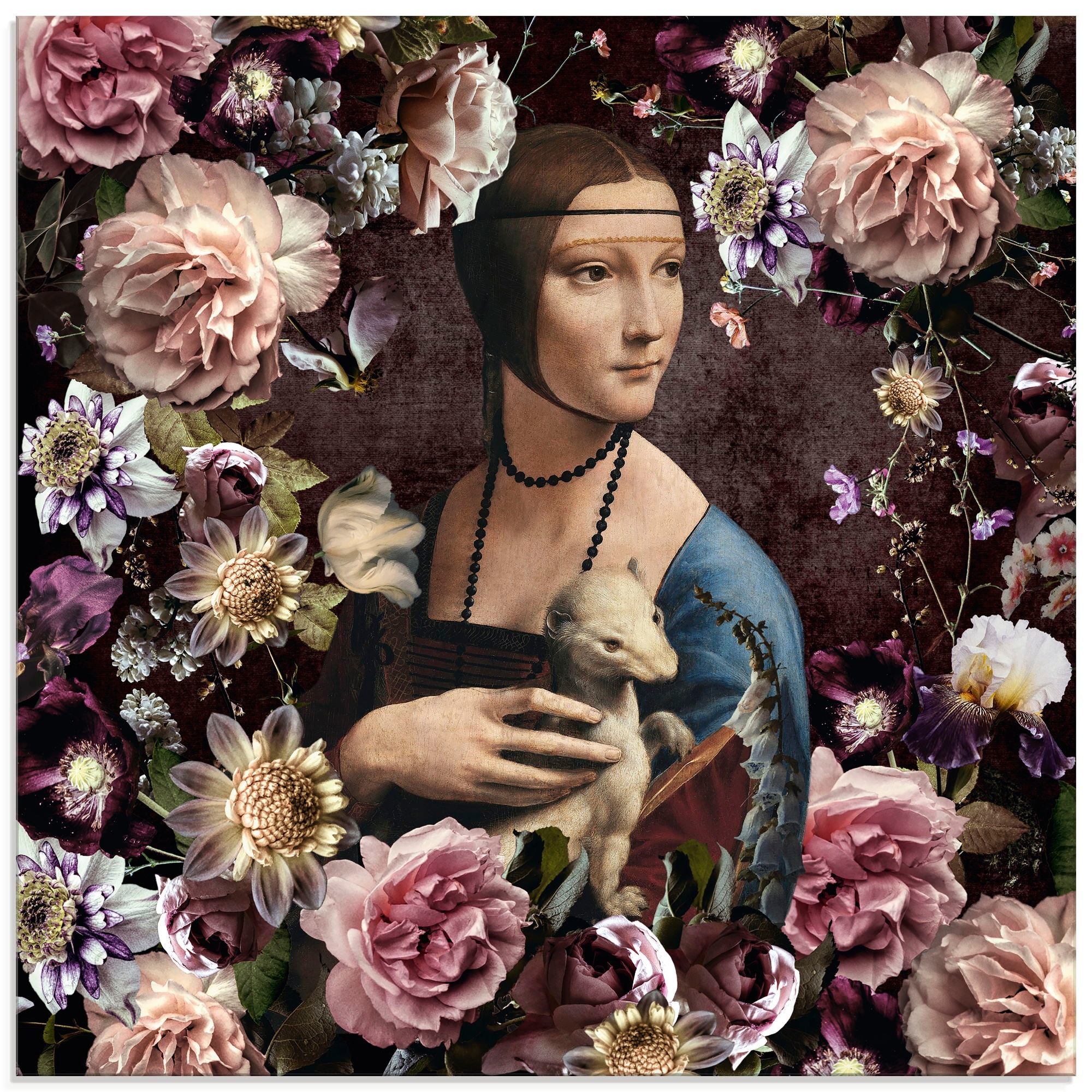 Image of Artland Glasbild "Lady mit Hermelin - Da Vinci Adaption" Portrait 1 Stk. tlg. in verschiedenen Grössen