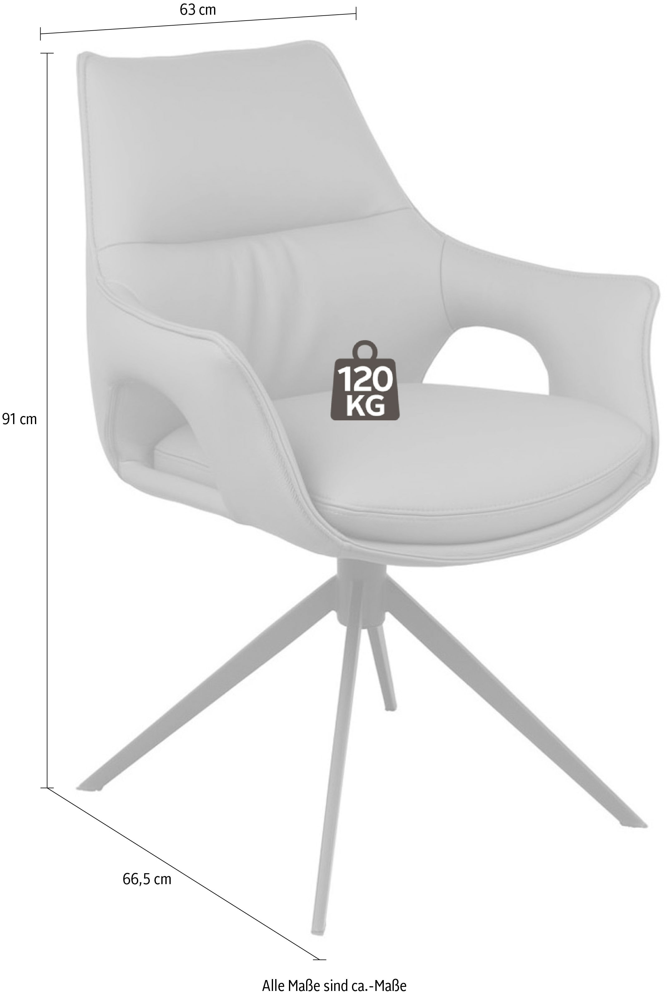 Home affaire Chaise pivotante »Sienna« (Ensemble) 2 cuislot de 2