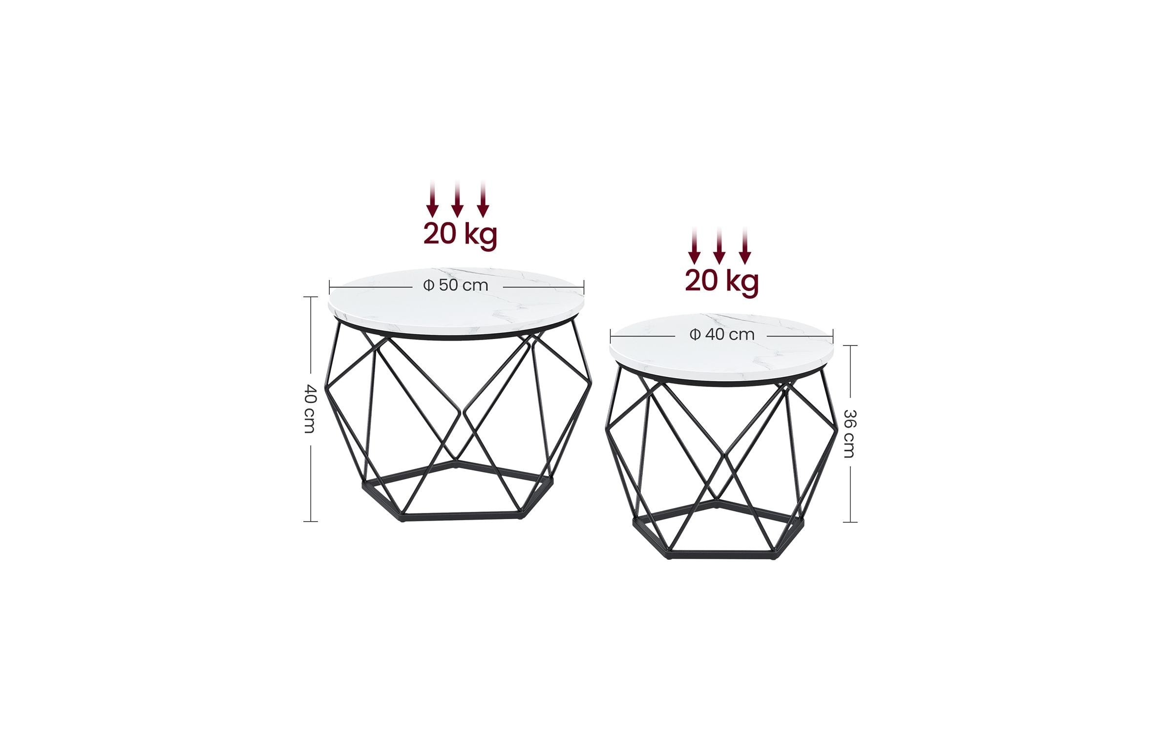 VASAGLE Beistelltisch »2er-Set 50 x 40 cm«