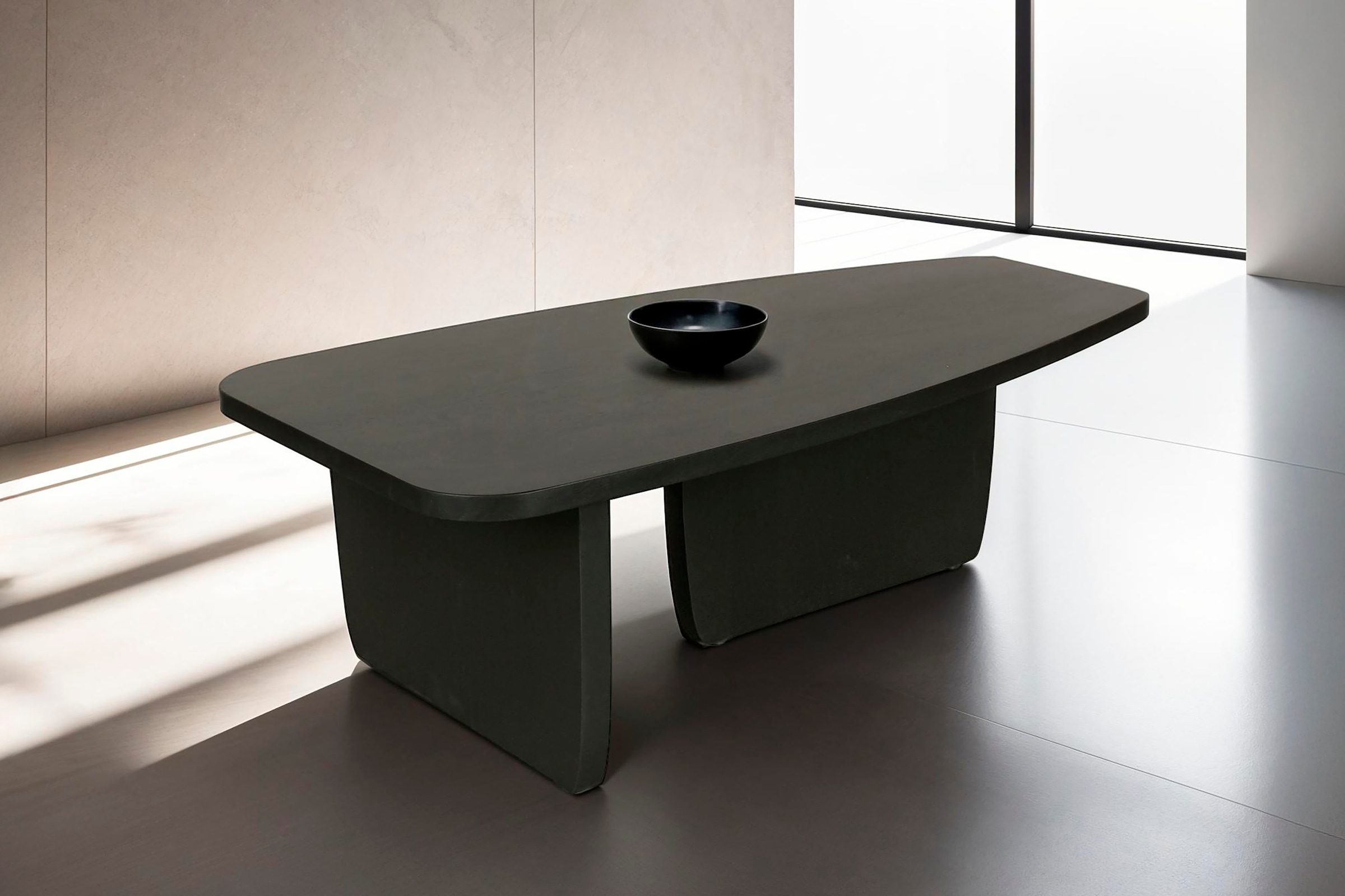 Image of byLIVING Couchtisch "Bolt" 1 Stk. tlg. Freiform Tisch in Akazie Massivholz schwarz lackiert, 25mm Tischplatte