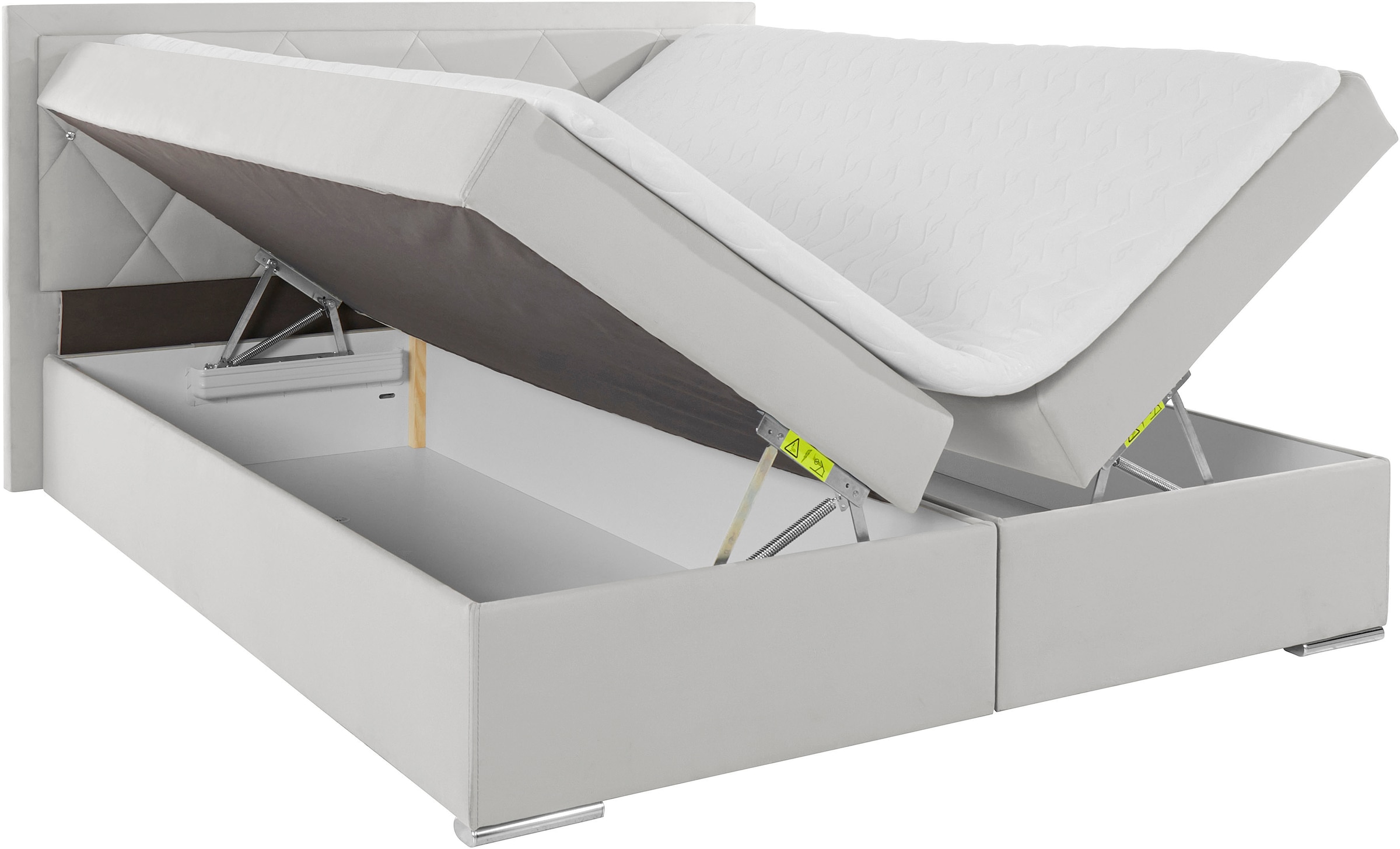 Leonique Boxbett »Alfie, Bestseller, wahlweise mit Bettkasten«, mit Strasssteinen im Kopfteil, H2, H3 und H4 wählbar