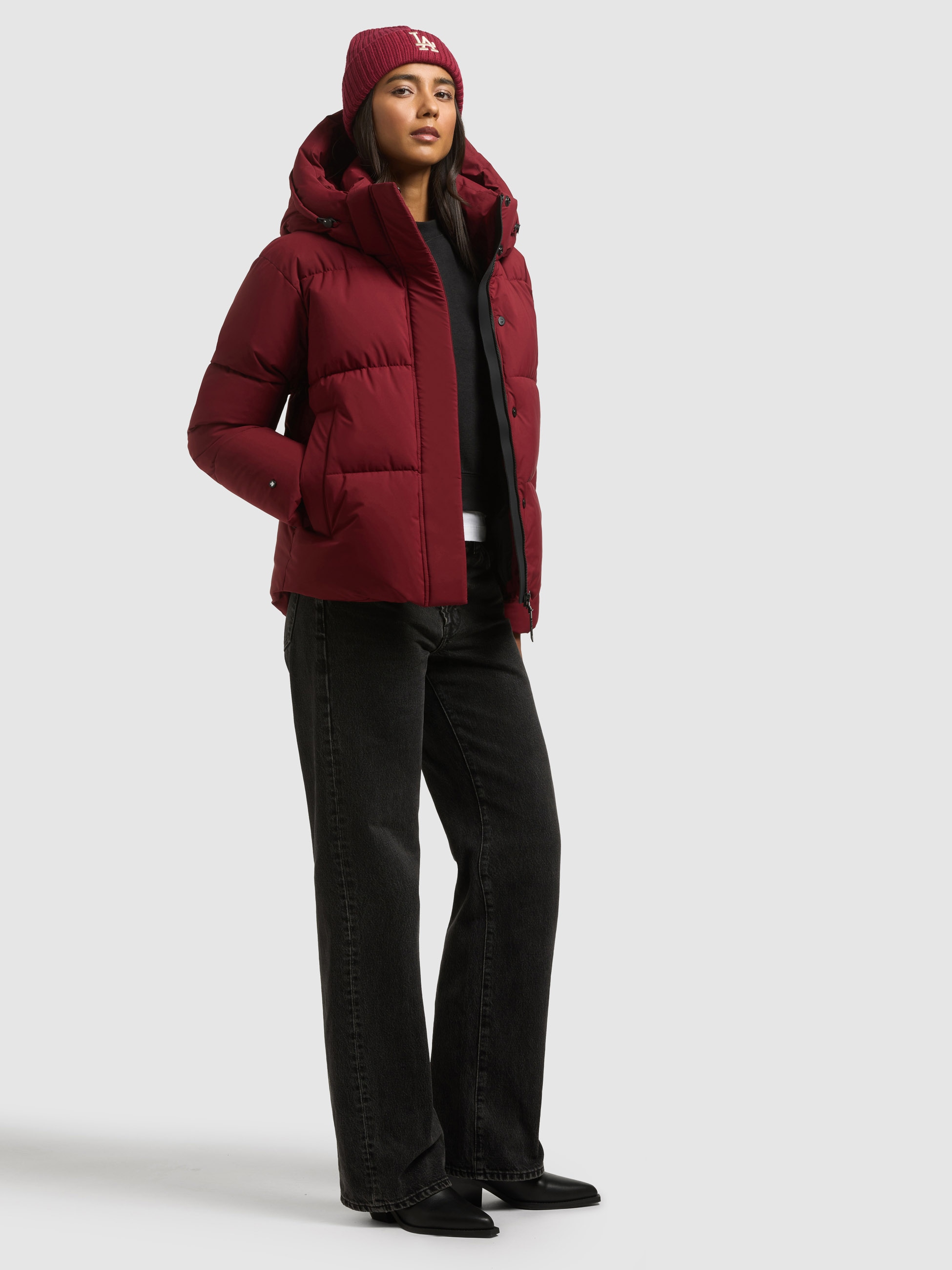 khujo Steppjacke »DEVINA3 MATT« mit Kapuze Taschenbeutel mit Fleece