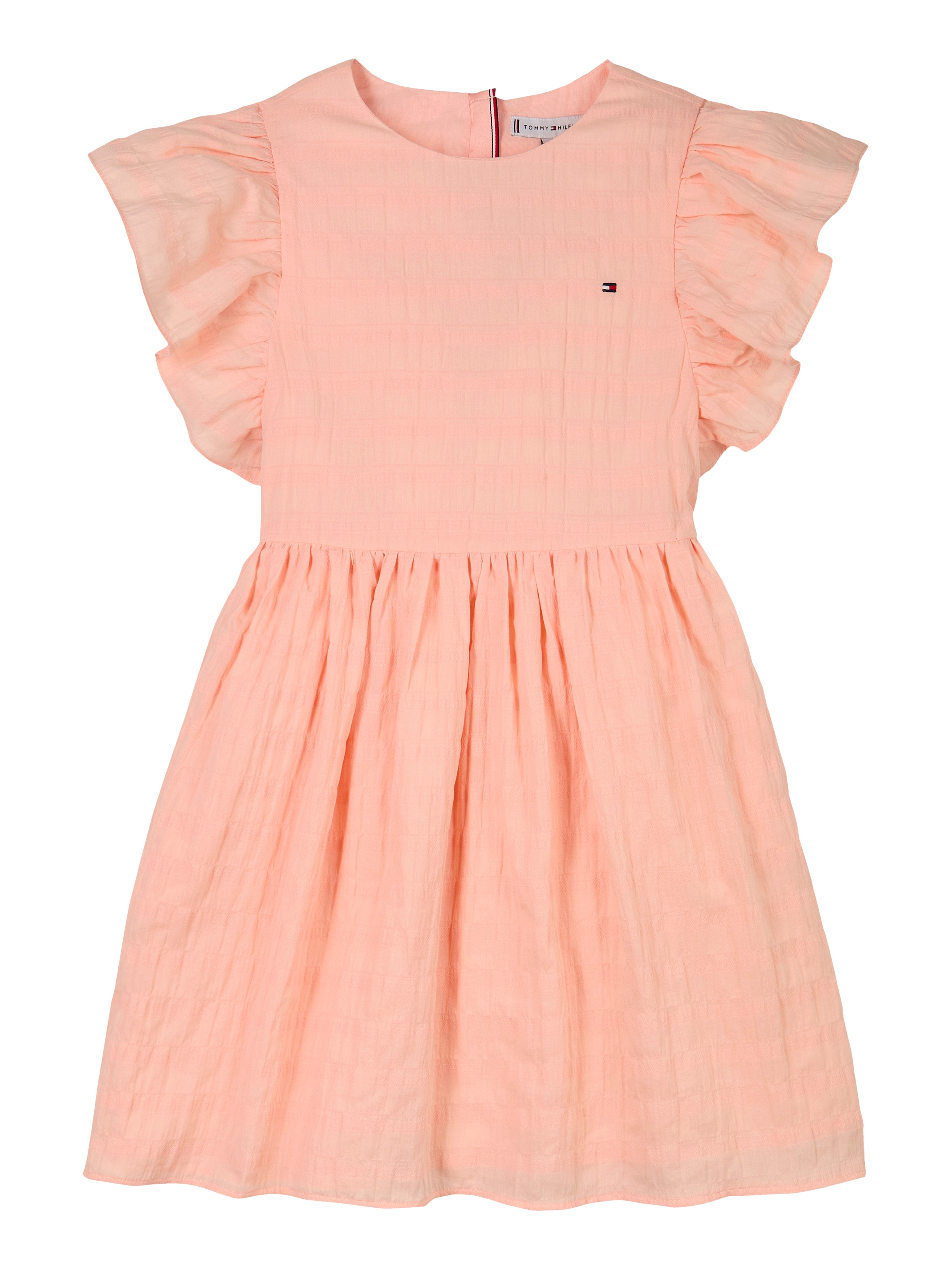 Tommy Hilfiger Sommerkleid »TEXTURED COTTON DRESS SS«, mit Flügelärmeln, mit Struktur