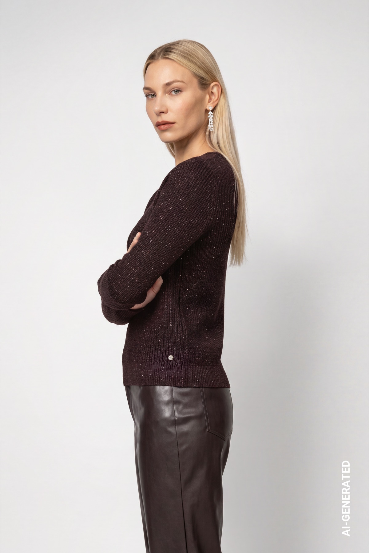 Monari Rundhalspullover »Pullover Basic Lurex« Regular fit mit Rundhalsausschnitt