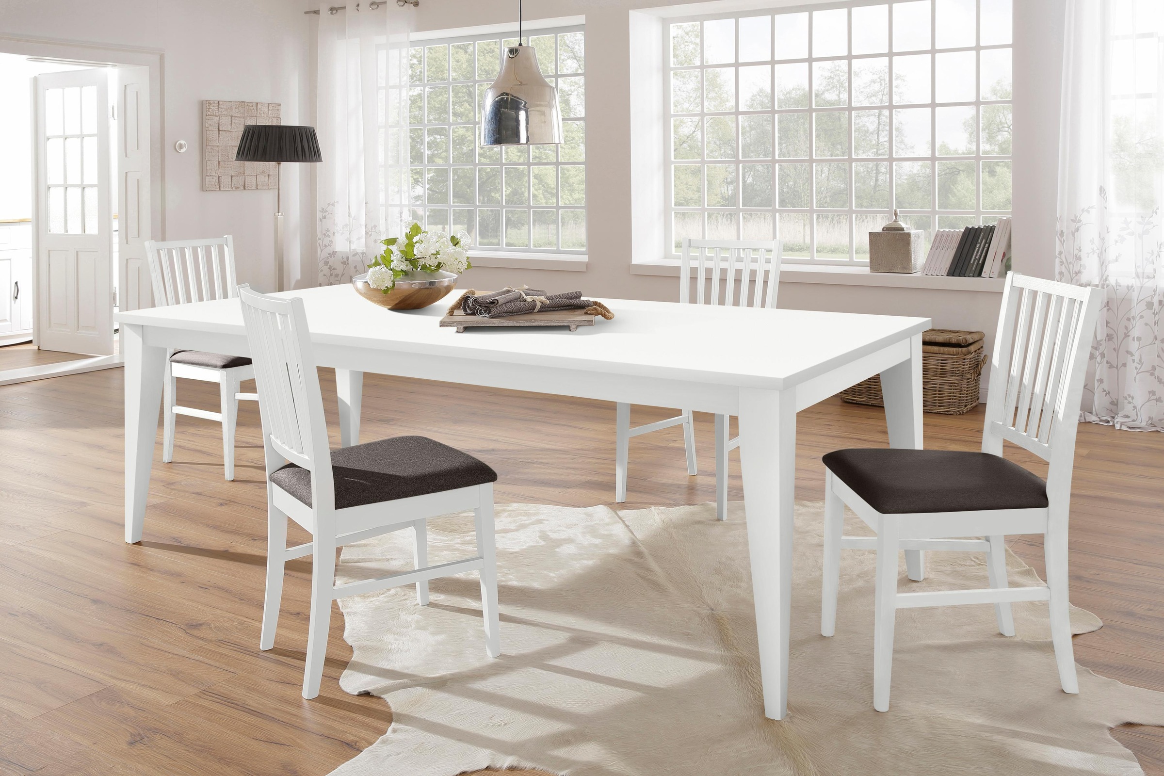 Home affaire Esszimmerstuhl »Ruanda Küchenstuhl TOPSELLER«, (Set), 2 St., Webstoff, im 2er, 4er oder 6er-Set, Holzstuhl