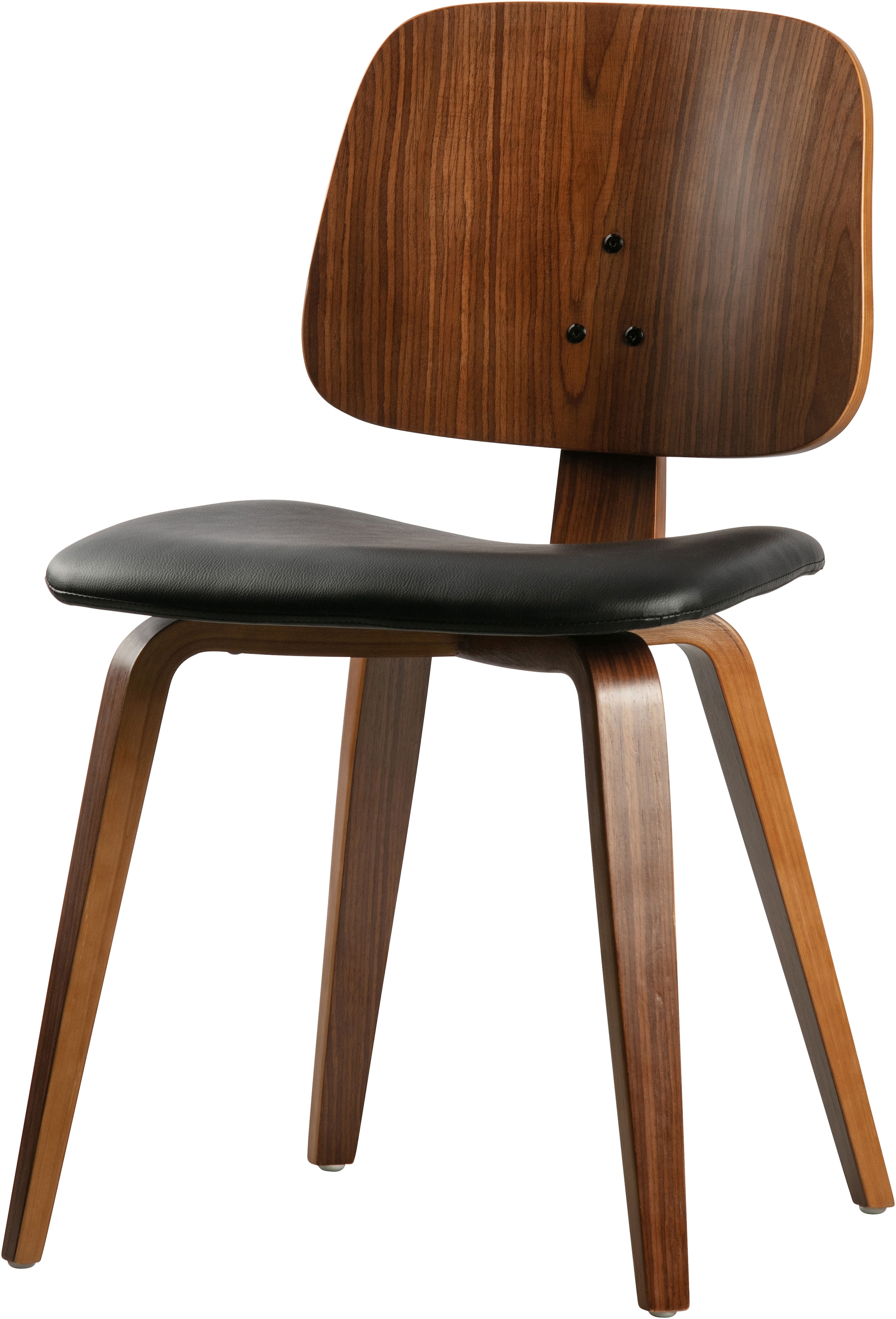 Image of WOOOD Esszimmerstuhl "Classic mit Kunstleder-Bezug, B 48 x T 50 x H 81 cm" () Walnussfurnier-Gestell, Tragkraft 130 kg, Pfleiglicht