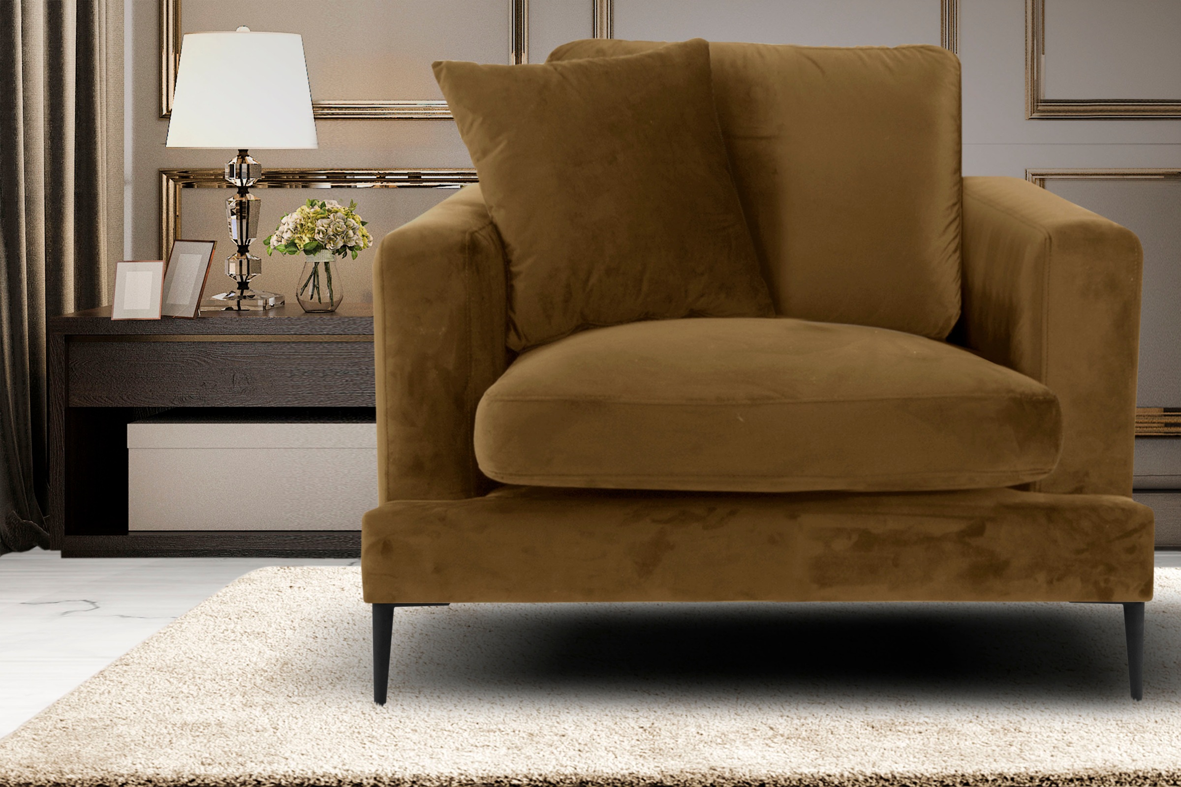 Image of Leonique Sessel »Cozy«, mit Metallbeinen und Zierkissen bei Ackermann Versand Schweiz