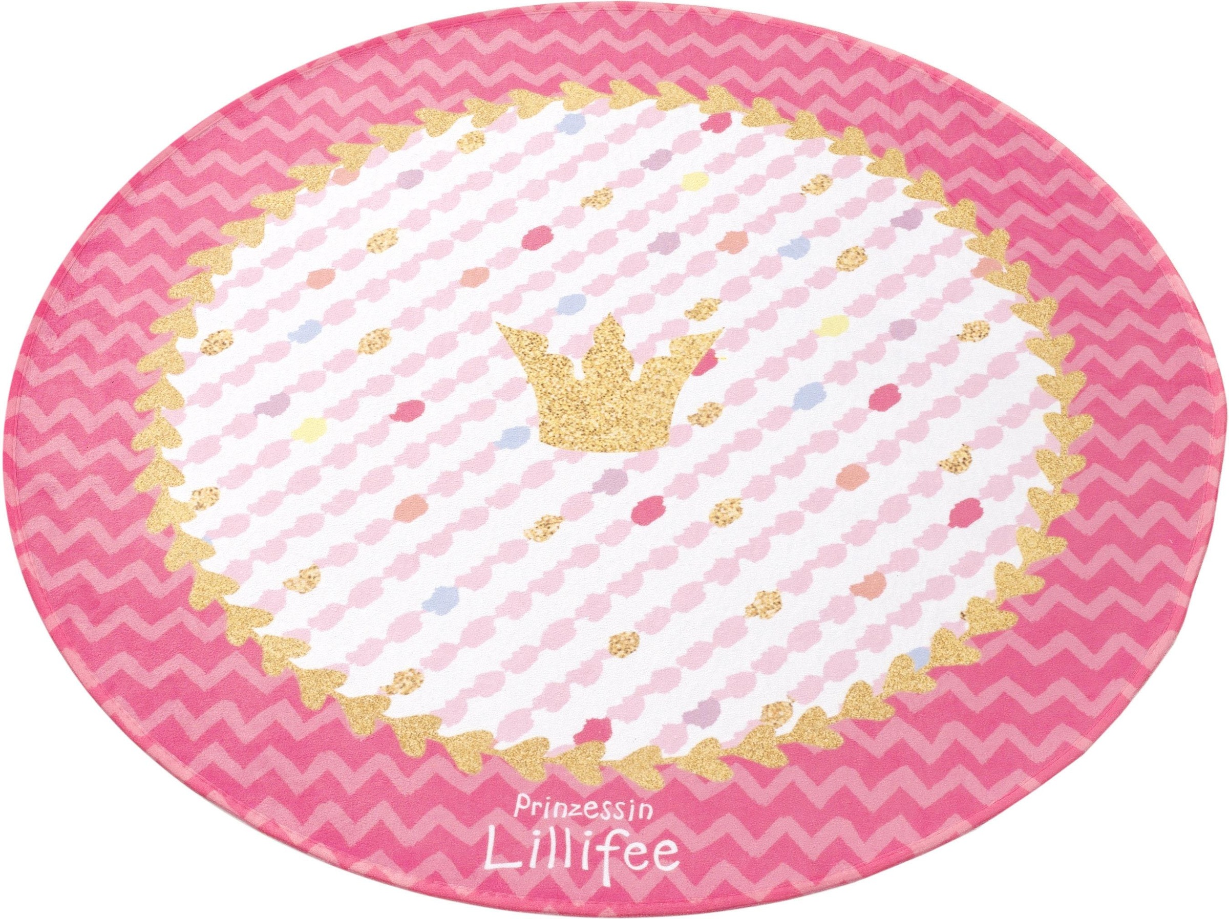 Image of Prinzessin Lillifee Kinderteppich »LI-113«, rund, 6 mm Höhe, bedruckter Stoff, weiche Microfaser bei Ackermann Versand Schweiz