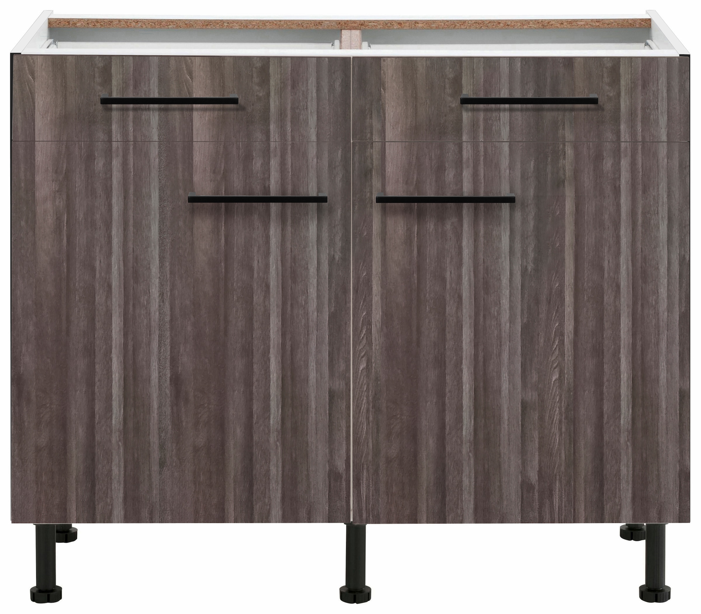 wiho Küchen Unterschrank »Nisos« 100 cm breit, Soft-Close in Schubladen, verstellbare Füsse, ohne Platte