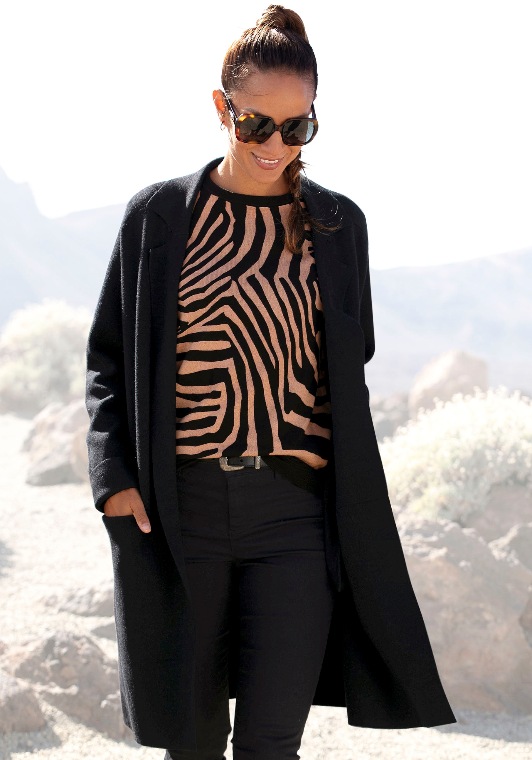 Image of LASCANA Strickmantel, mit Reverskragen bei Ackermann Versand Schweiz