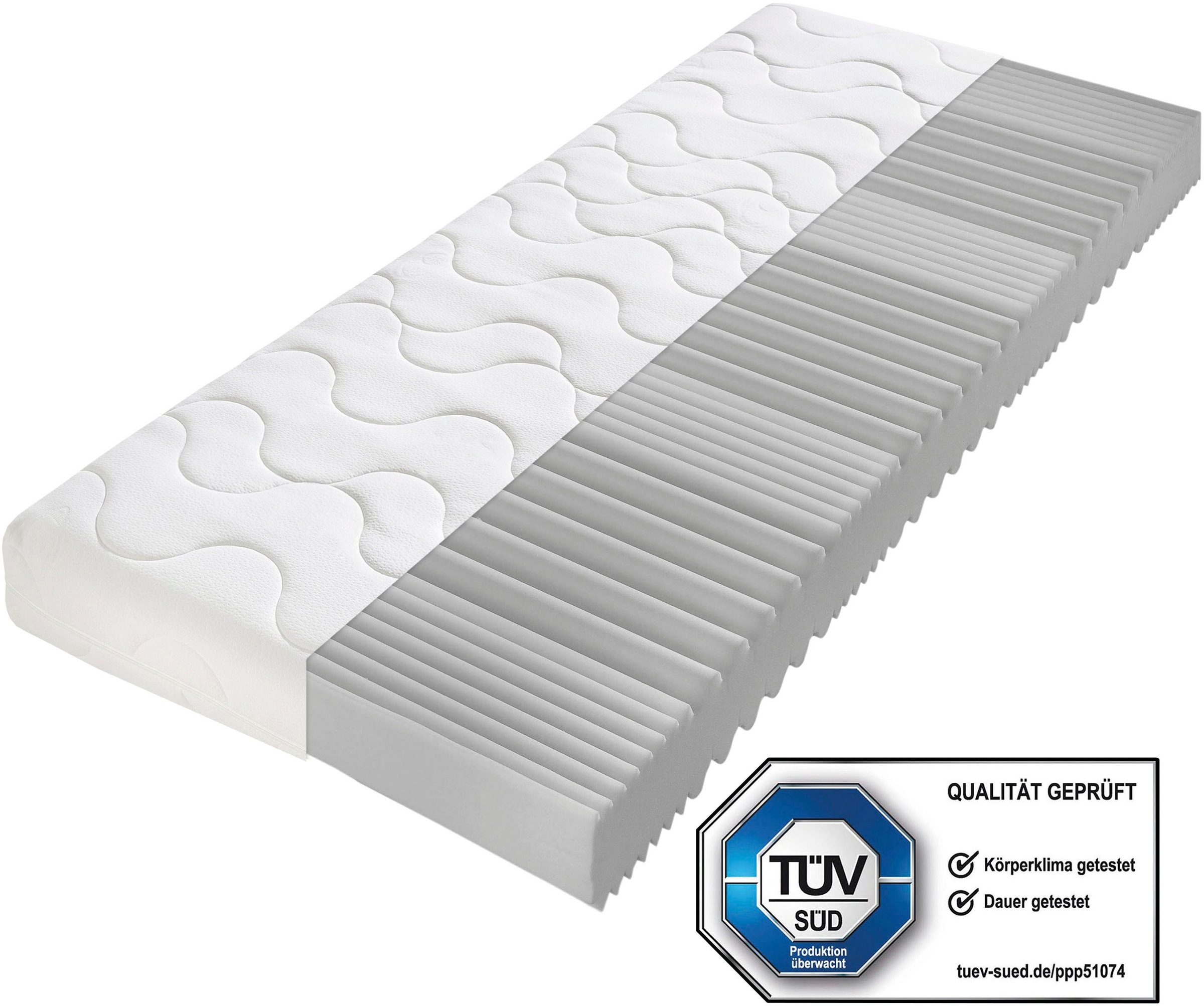 Beco Komfortschaummatratze "Double Deluxe Matratze 20, Matratze in 90x200 cm und weiteren Grössen" 20 cm hoch Raumgewicht: 28 kg/m³ 1 Stk. tlg. Matratze vom TÜV Süd getestet*, über 2.000 5-Sterne-Bewertungen