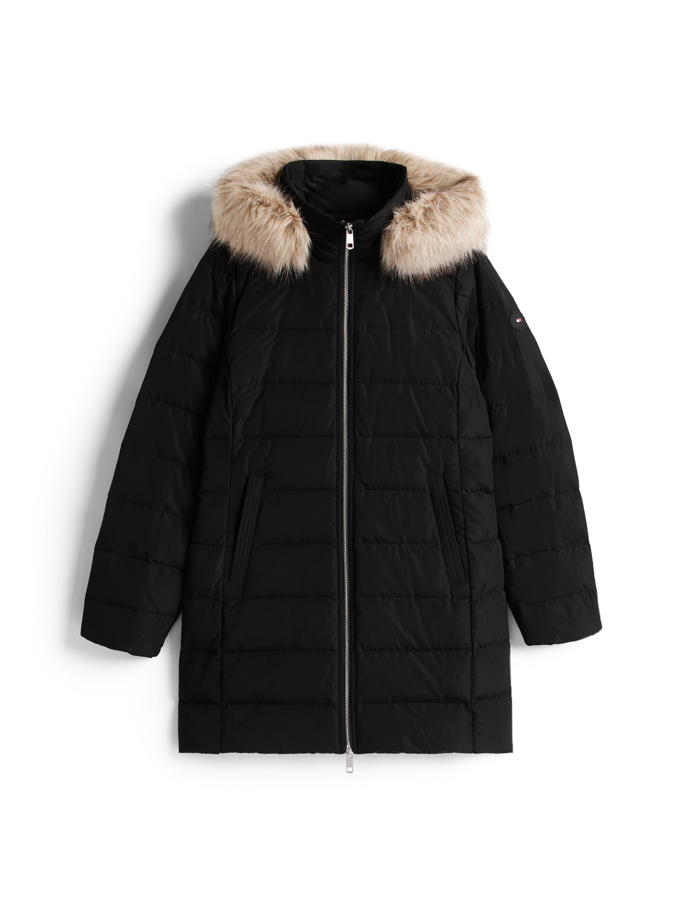 Tommy Hilfiger Steppmantel »MW DOWN SLIM COAT WITH FUR« mit Fellimitat