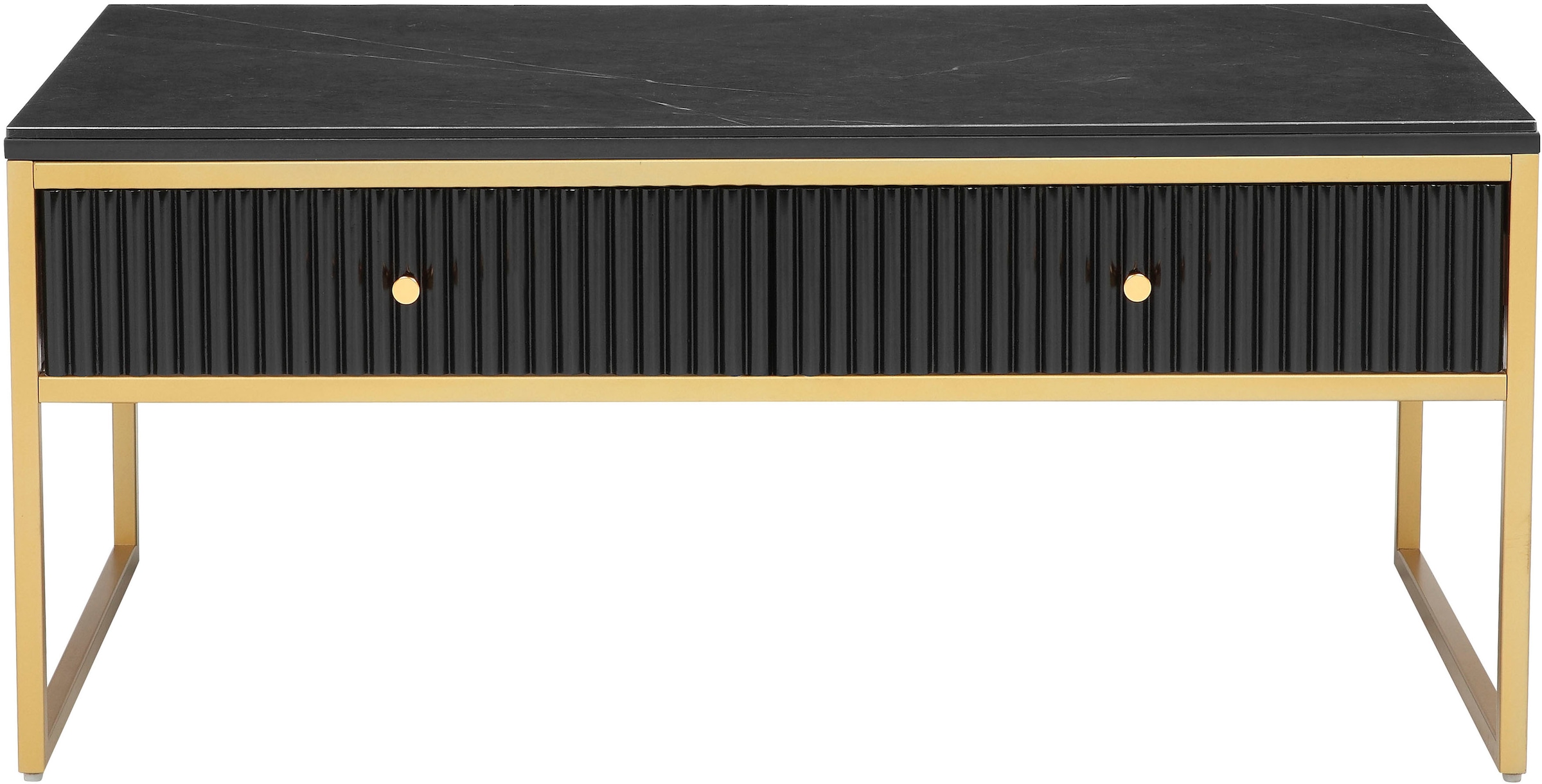 Leonique Table basse »Fleuriss« Keramikplatte, goldenen Beinen, FSC-zertifiziertem Holz, Breite 110 cm