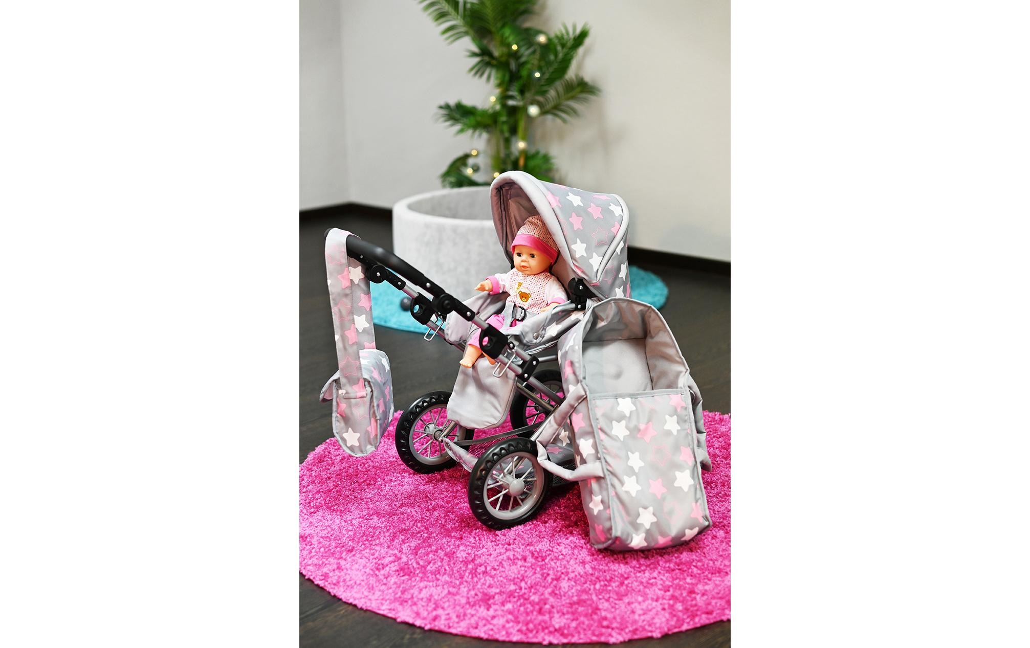 Knorrtoys® Puppenwagen »Ruby Star Grey Pink«