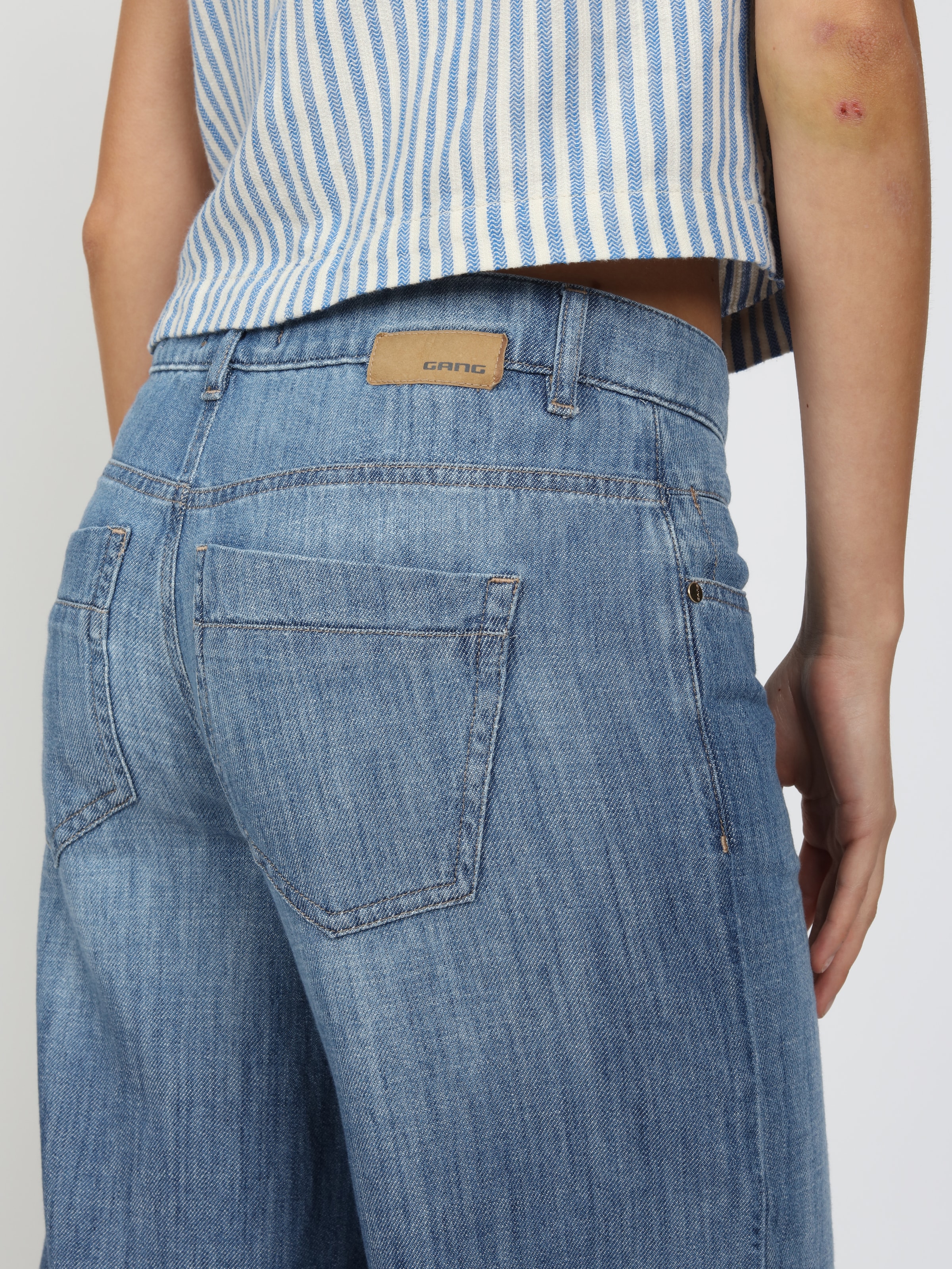 GANG Jeans large »94CAROL CULOTTE« denim clair, style 5 poches